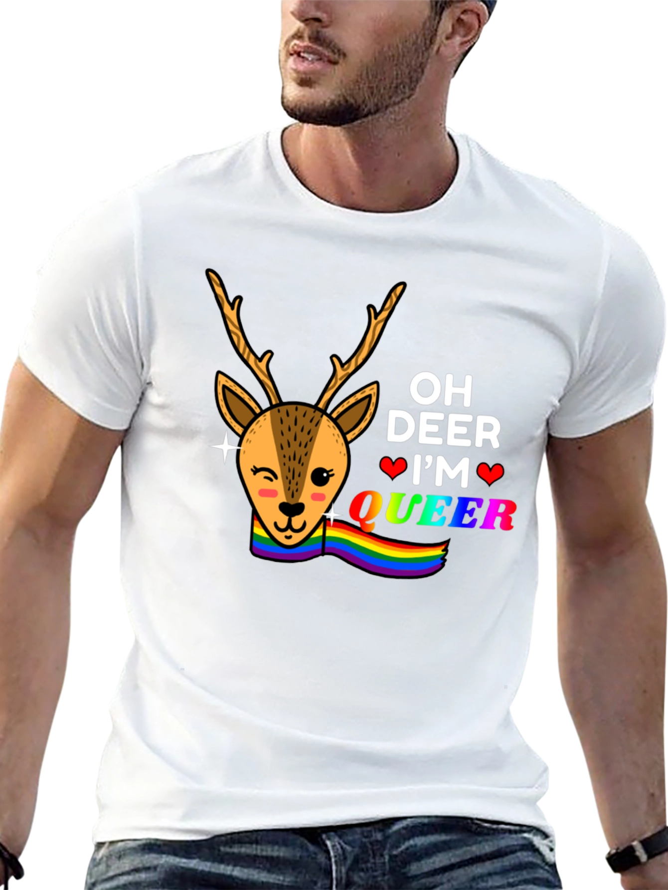 Oh Deer Im Queer Graphic T-Shirt