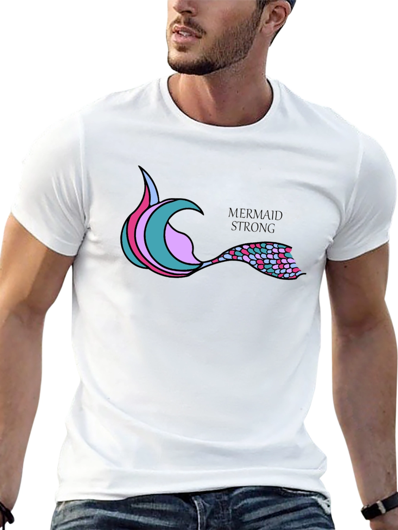 Mermaid Strong Black T-Shirt