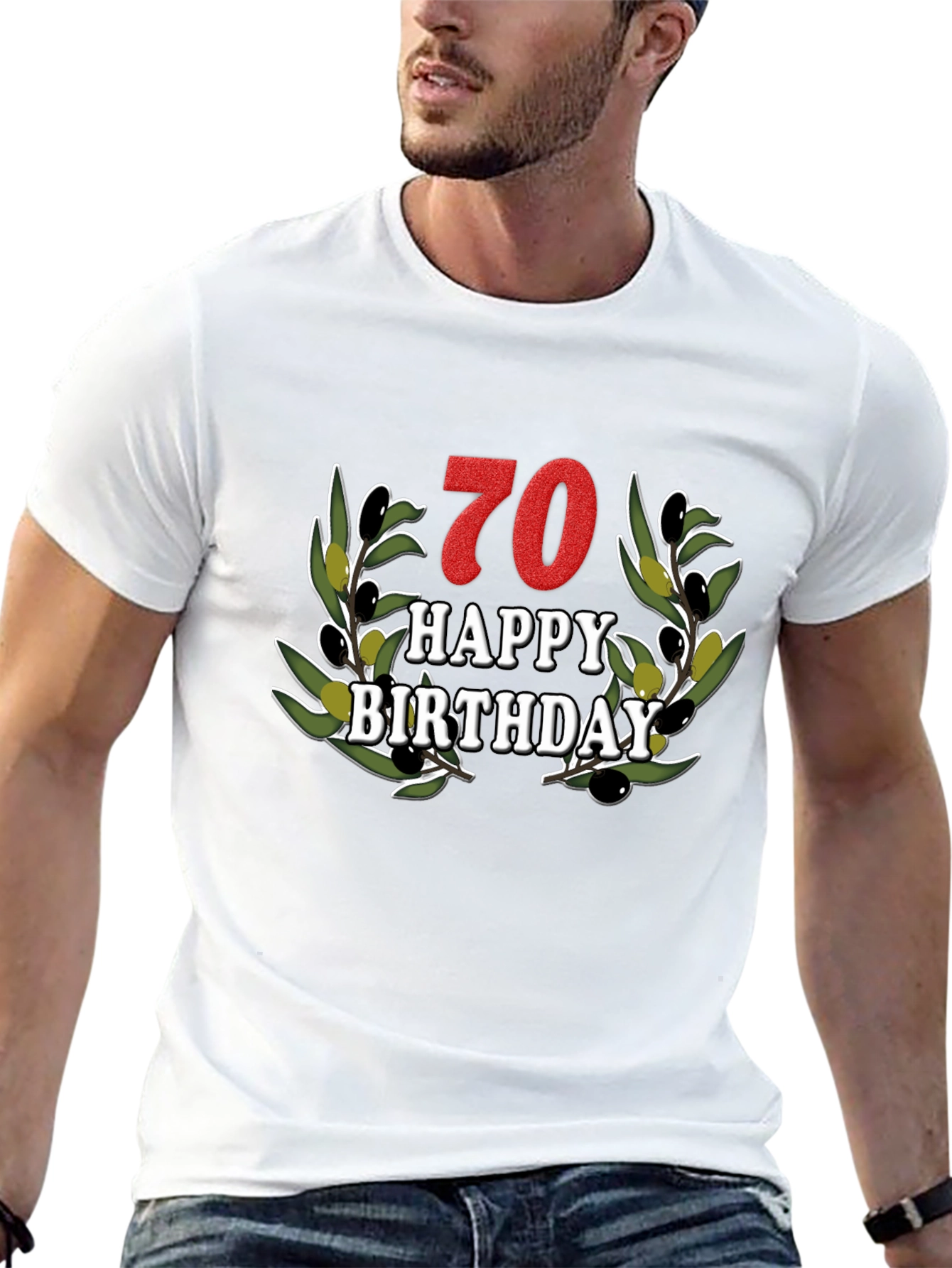 70th Birthday Olive Branch T-Shirt