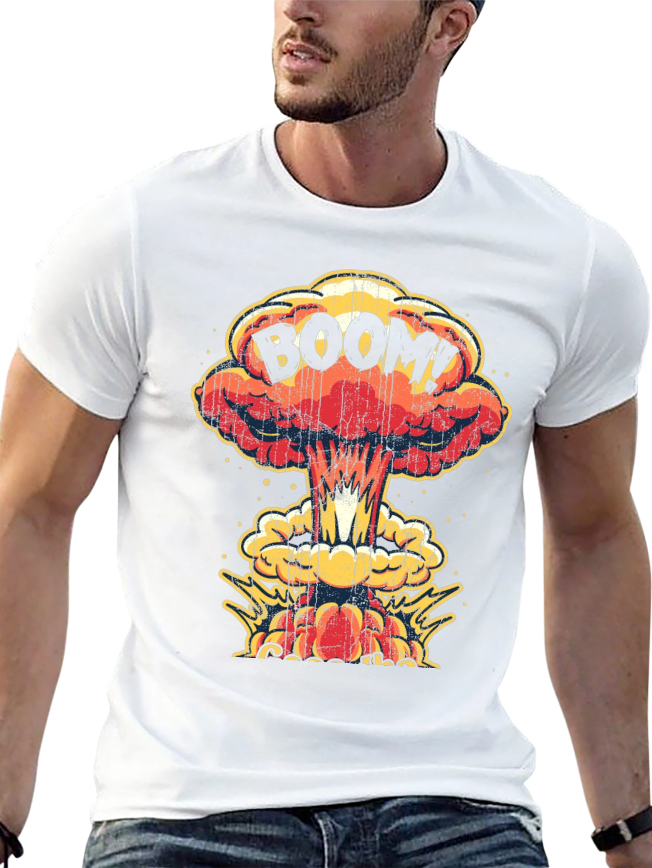Boom! Graphic Print T-Shirt - Black Cotton Tee