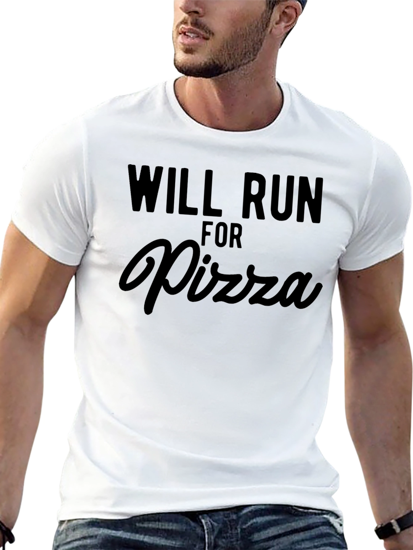 Will Run For Pizza - Funny Graphic Tee