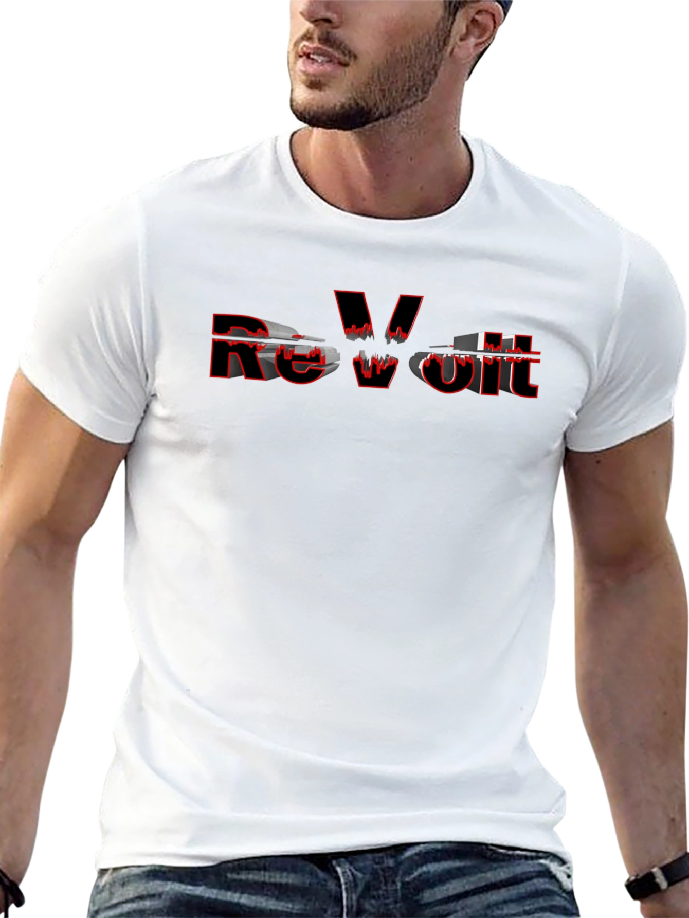 Revolt Graphic Print Black T-Shirt
