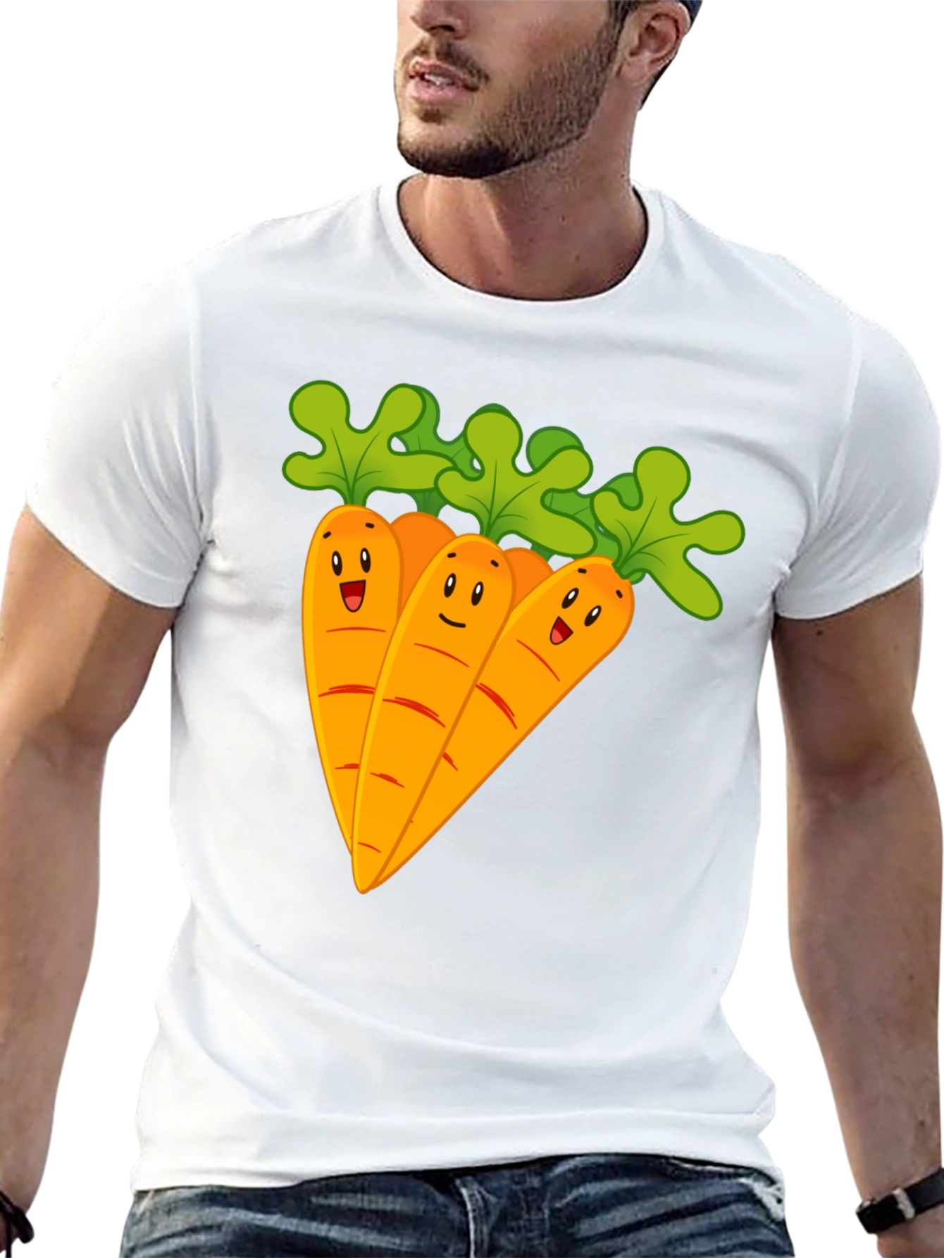 Cartoon Carrots Black T-Shirt