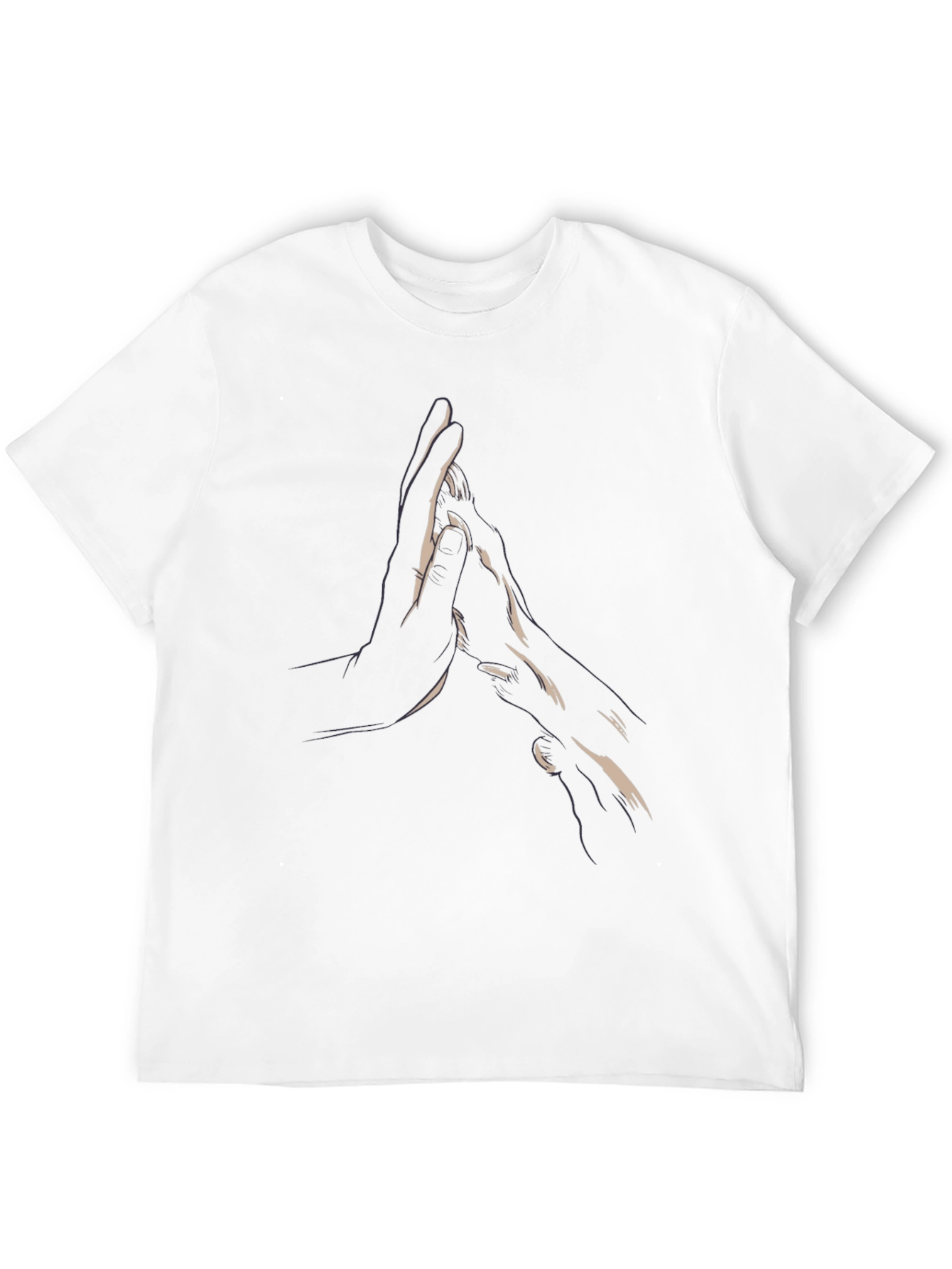 Hand Gesture Print Black T-Shirt