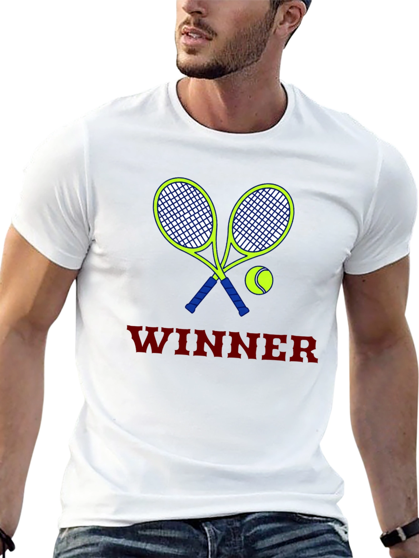 Tennis Winner Graphic Tee - Black Unisex T-Shirt