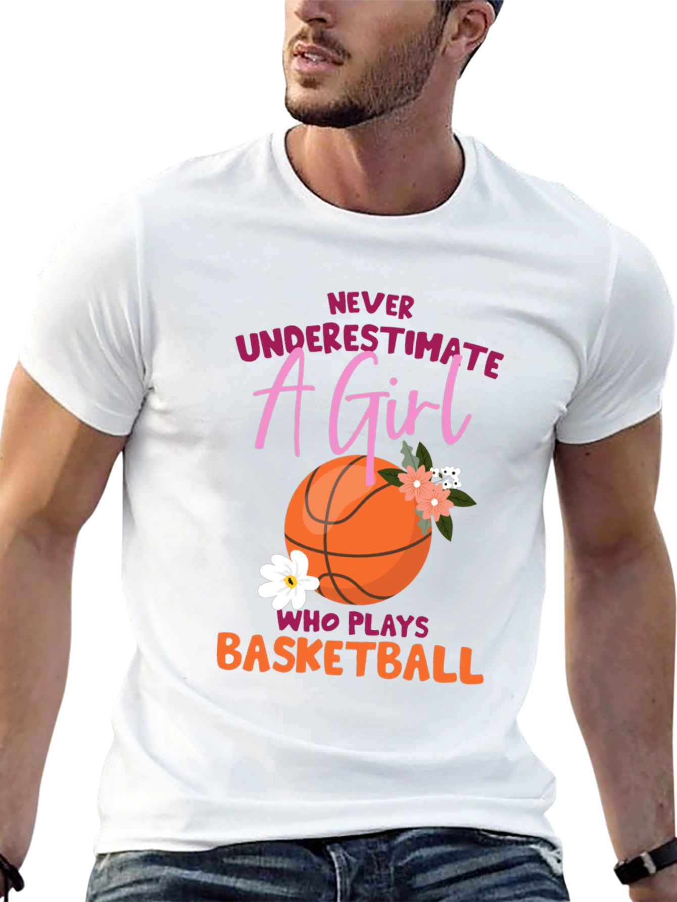 Never Underestimate A Girl Basketball Graphic Tee