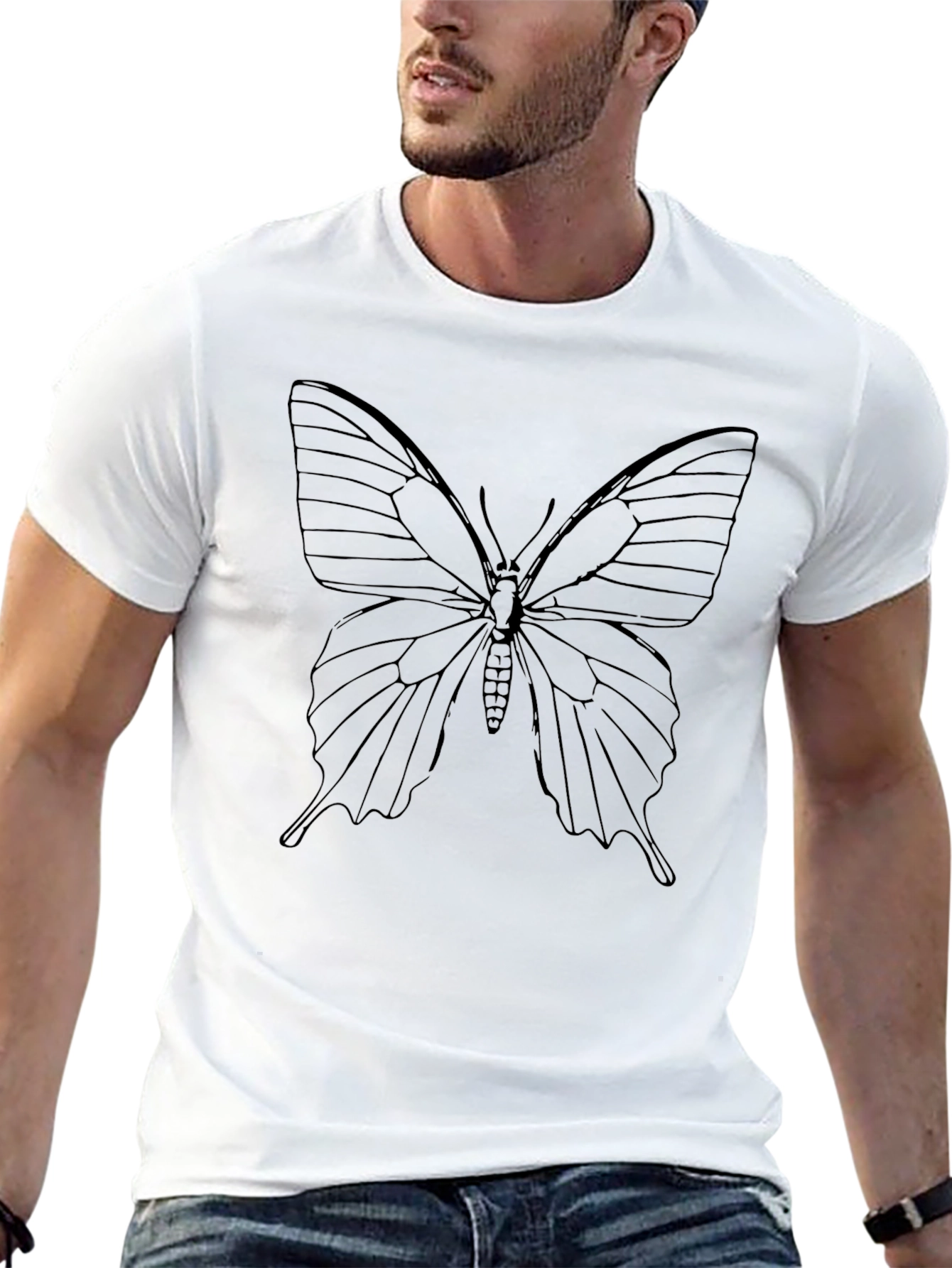 Butterfly Graphic Black T-Shirt for Men