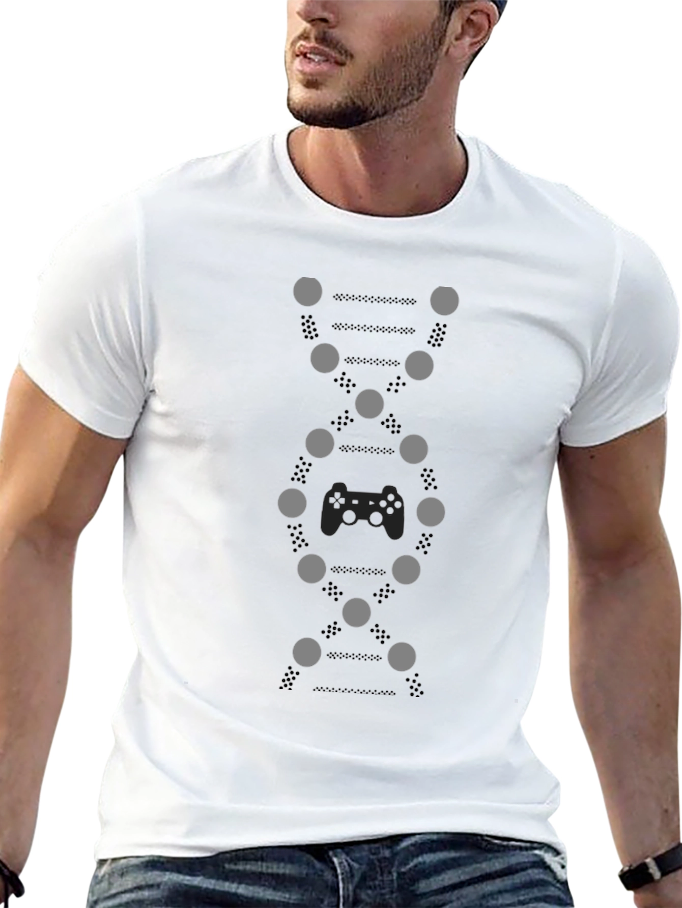 Gamer DNA Graphic Tee - Black Cotton T-Shirt