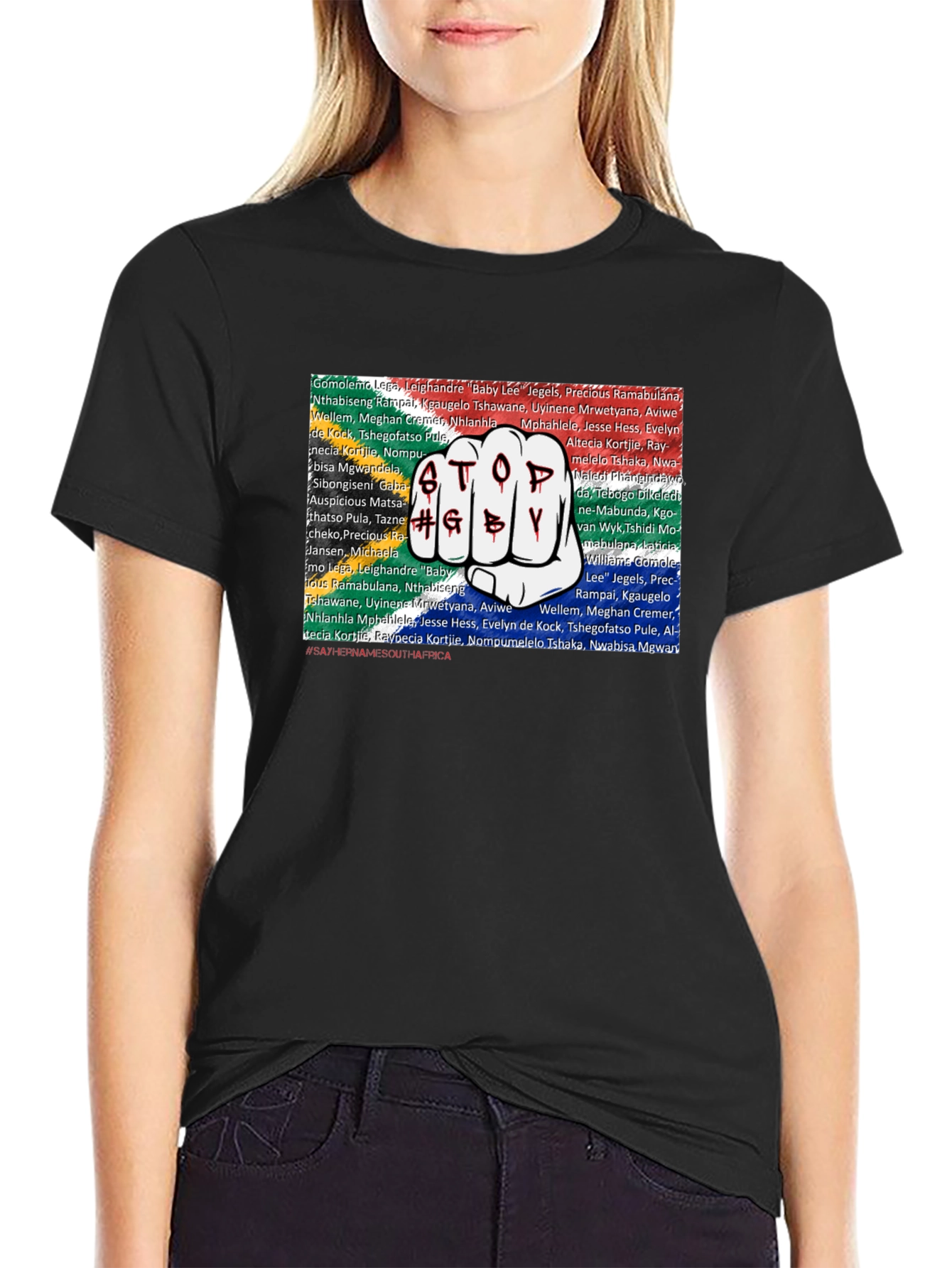 Stop Rugby Black T-Shirt - South Africa