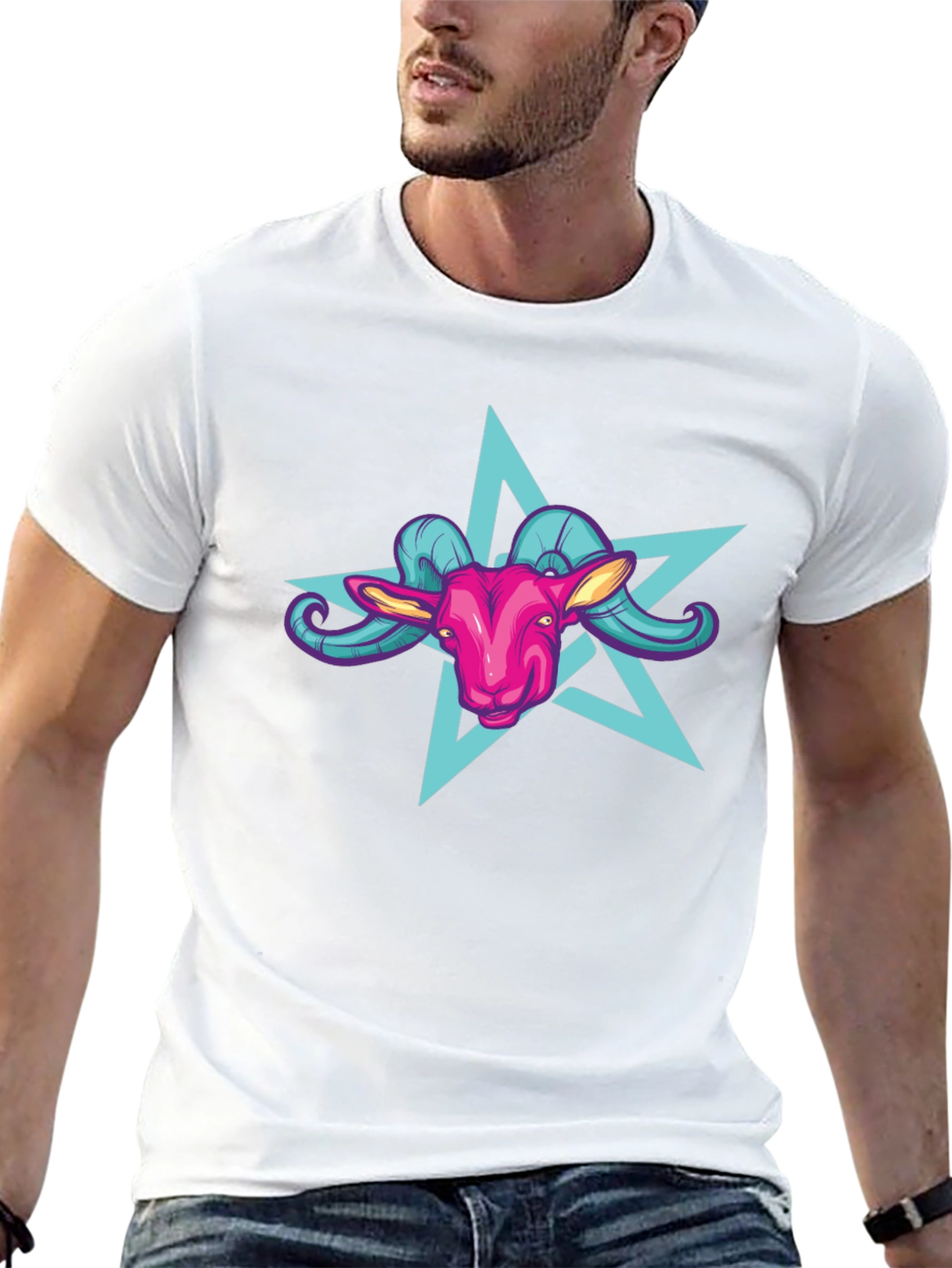 Goat Star Graphic Tee - Unisex Black T-Shirt