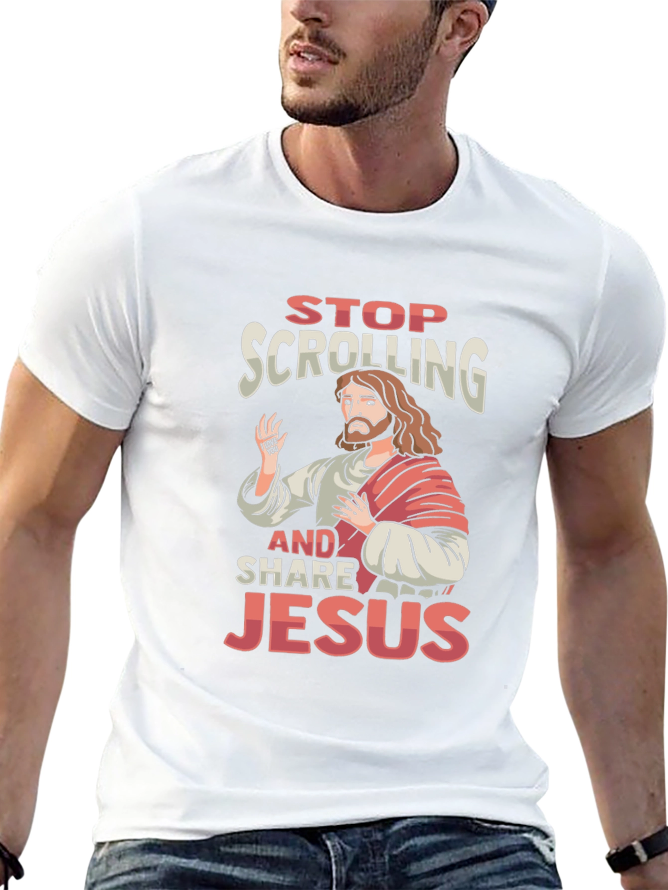 Stop Scrolling and Share Jesus T-Shirt