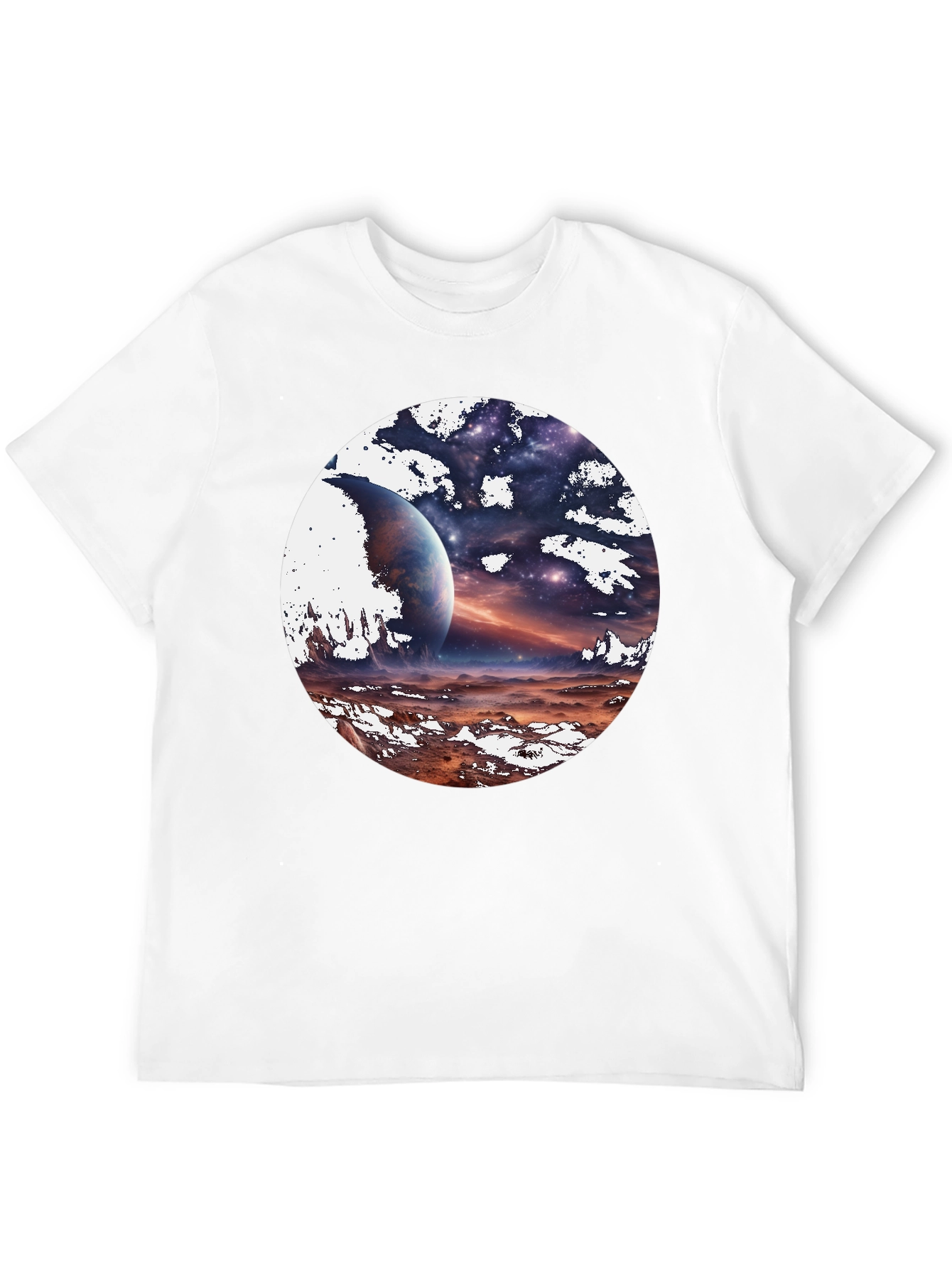 Cosmic Planet Graphic Tee - Black Cotton Blend