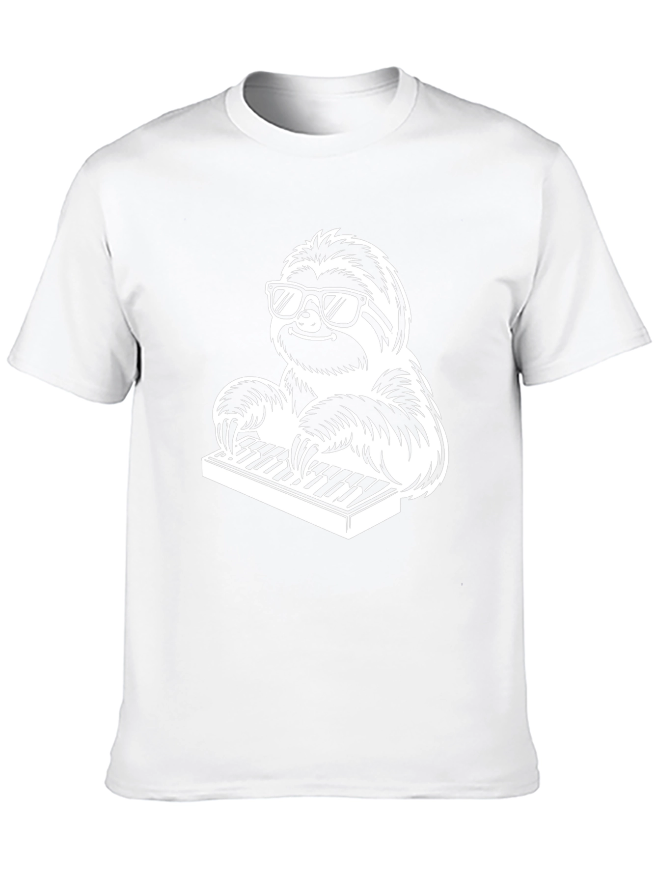 Sloth Playing Piano T-Shirt - Cool Graphic Tee