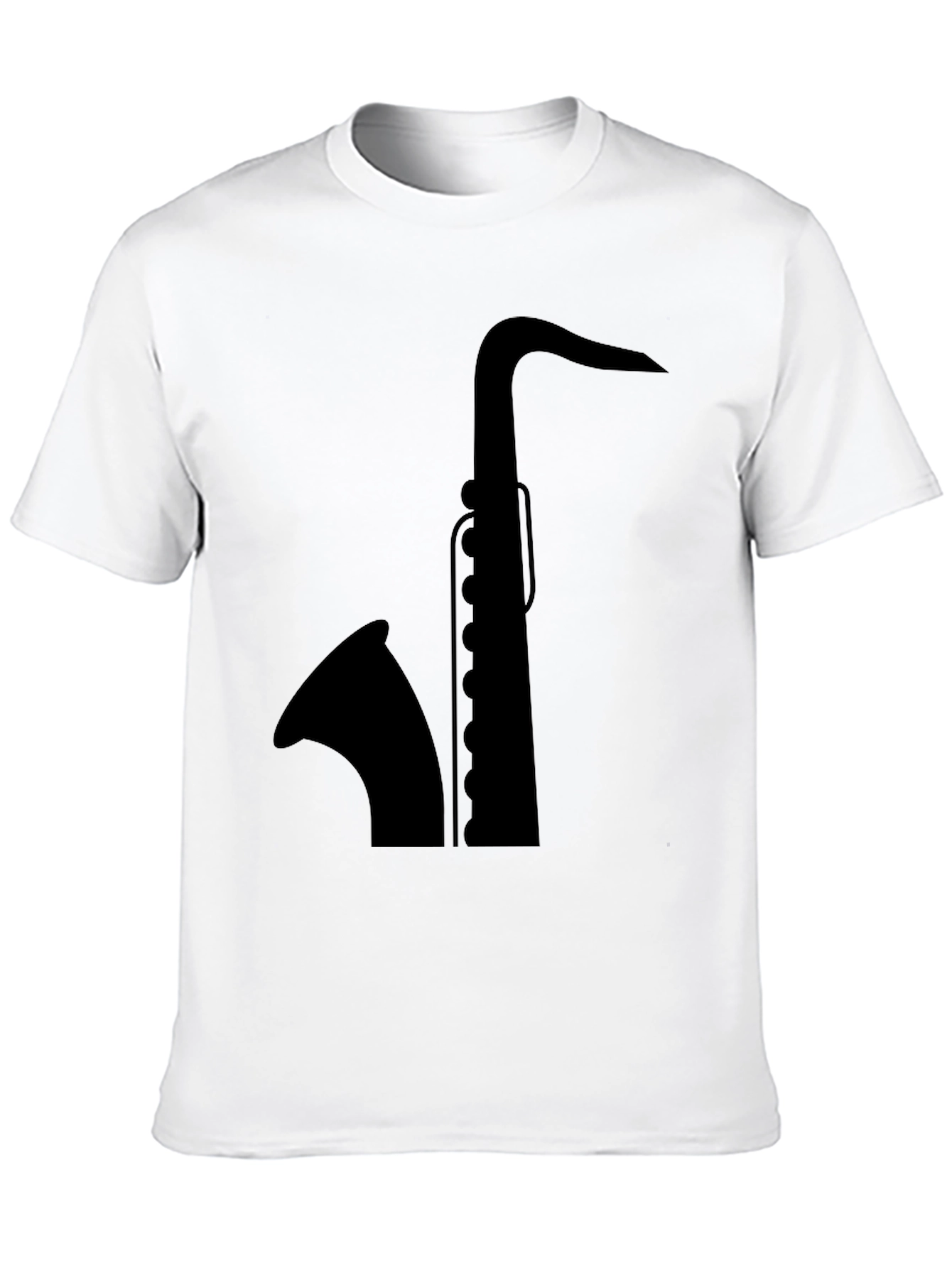 Black Saxophone Graphic Tee - Musician Style