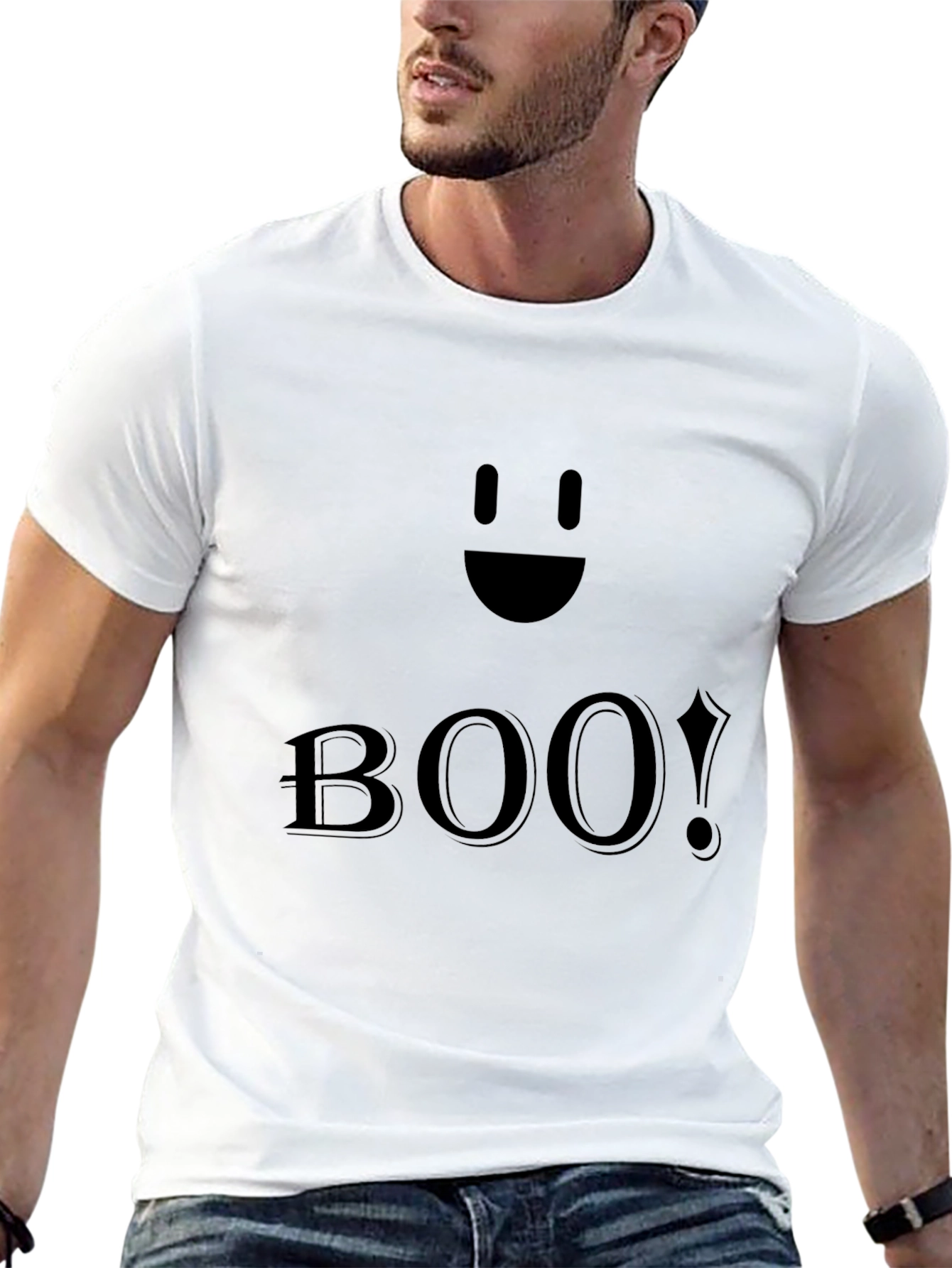 Boo! Black Halloween T-Shirt - Spooky Season Apparel