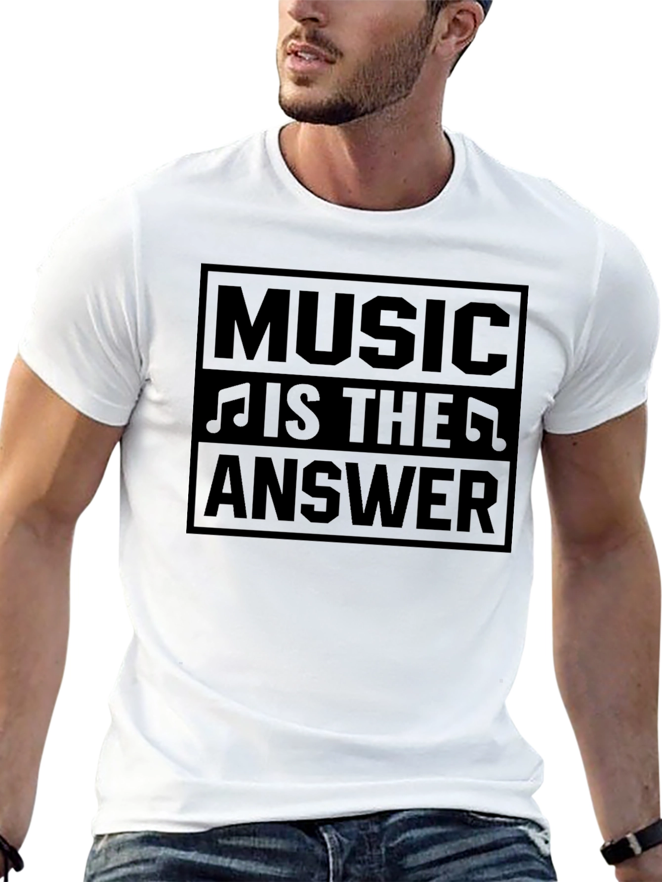 Music Is The Answer Black T-Shirt