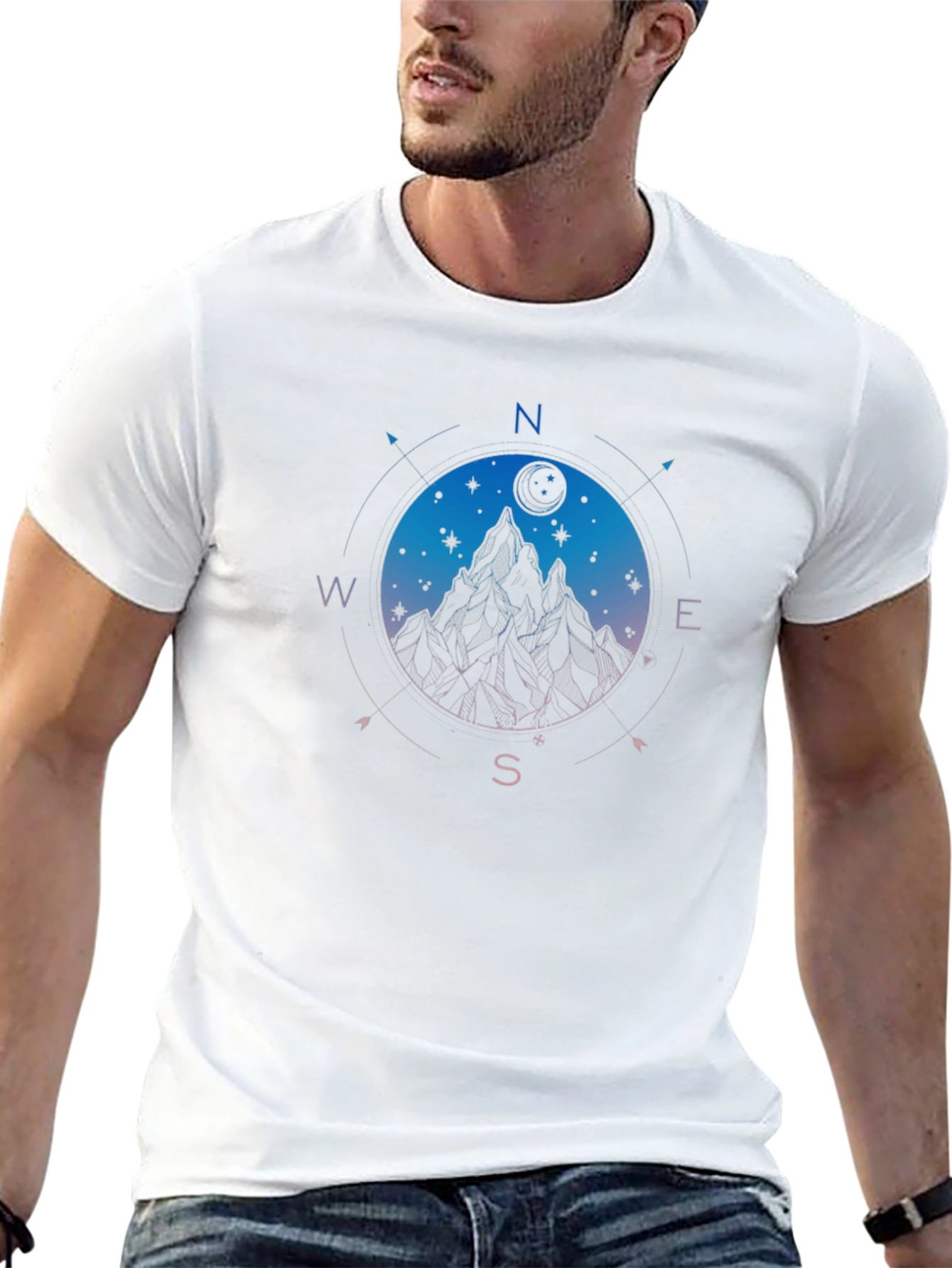 Mountain Compass Graphic Black T-Shirt