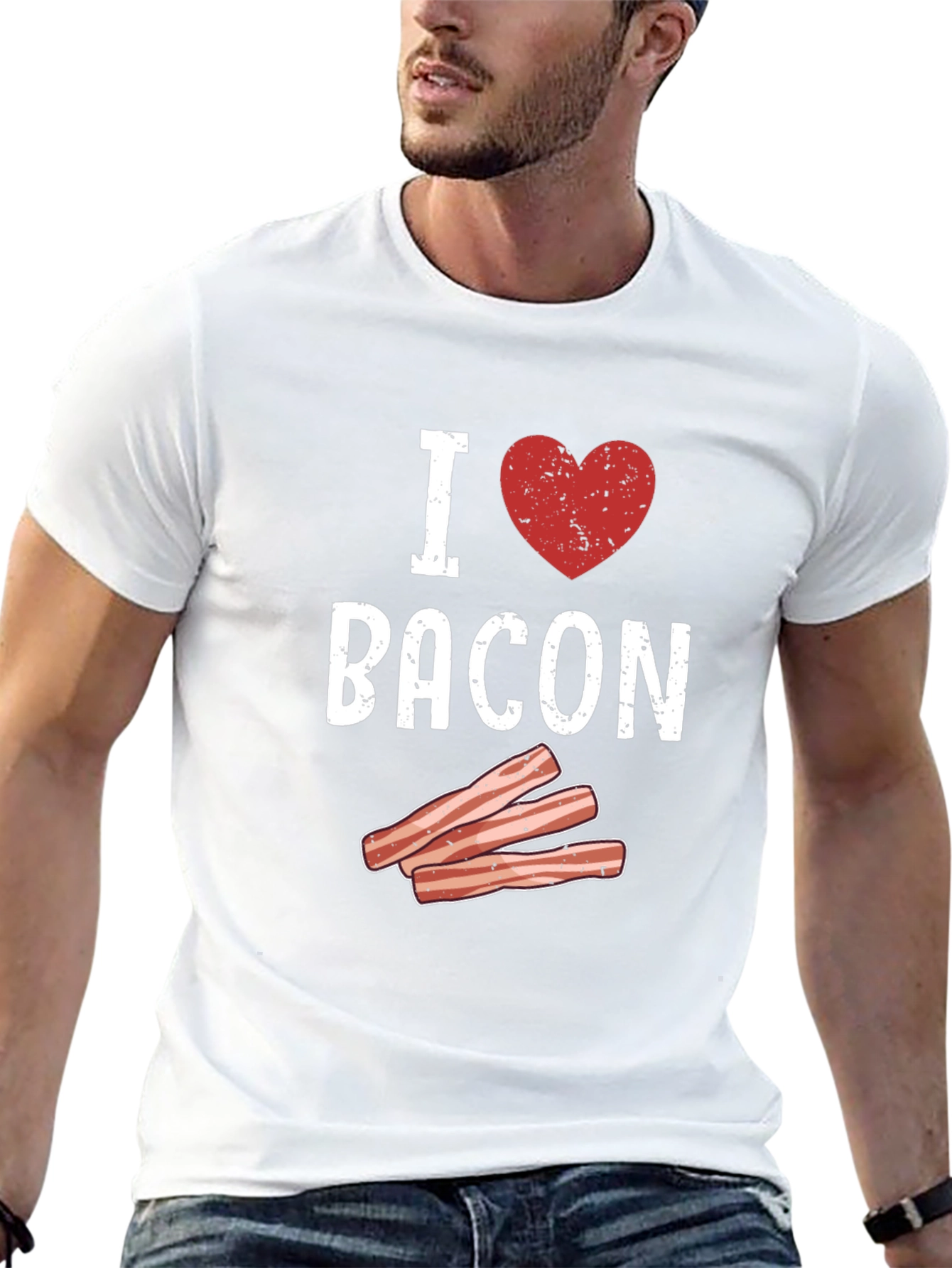 I Heart Bacon Graphic T-Shirt - Black