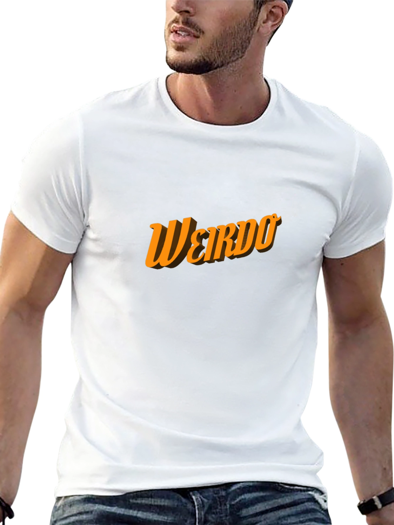 Weirdo Graphic Print Black Crew Neck T-Shirt