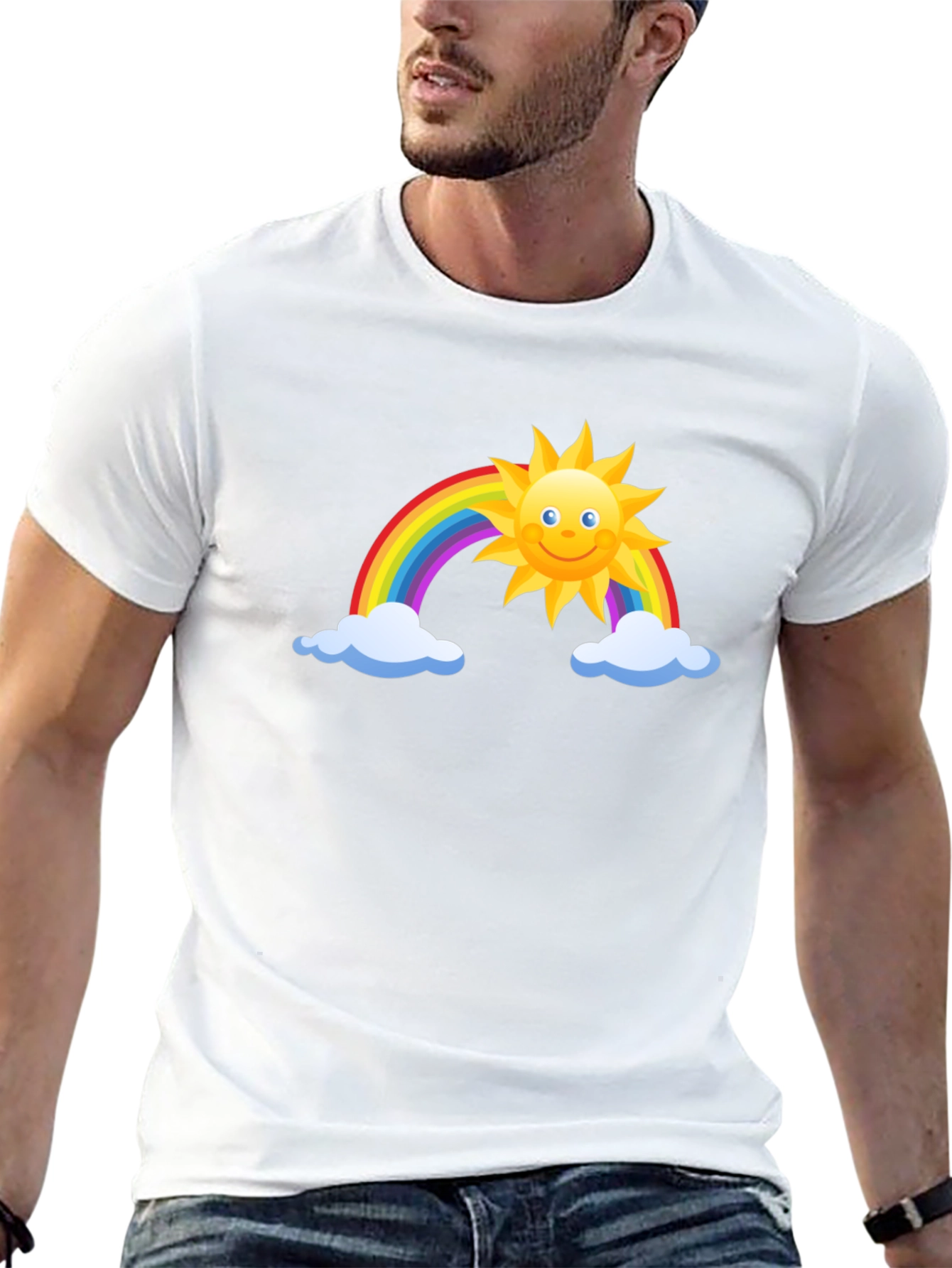 Rainbow Sun Graphic Black Tee