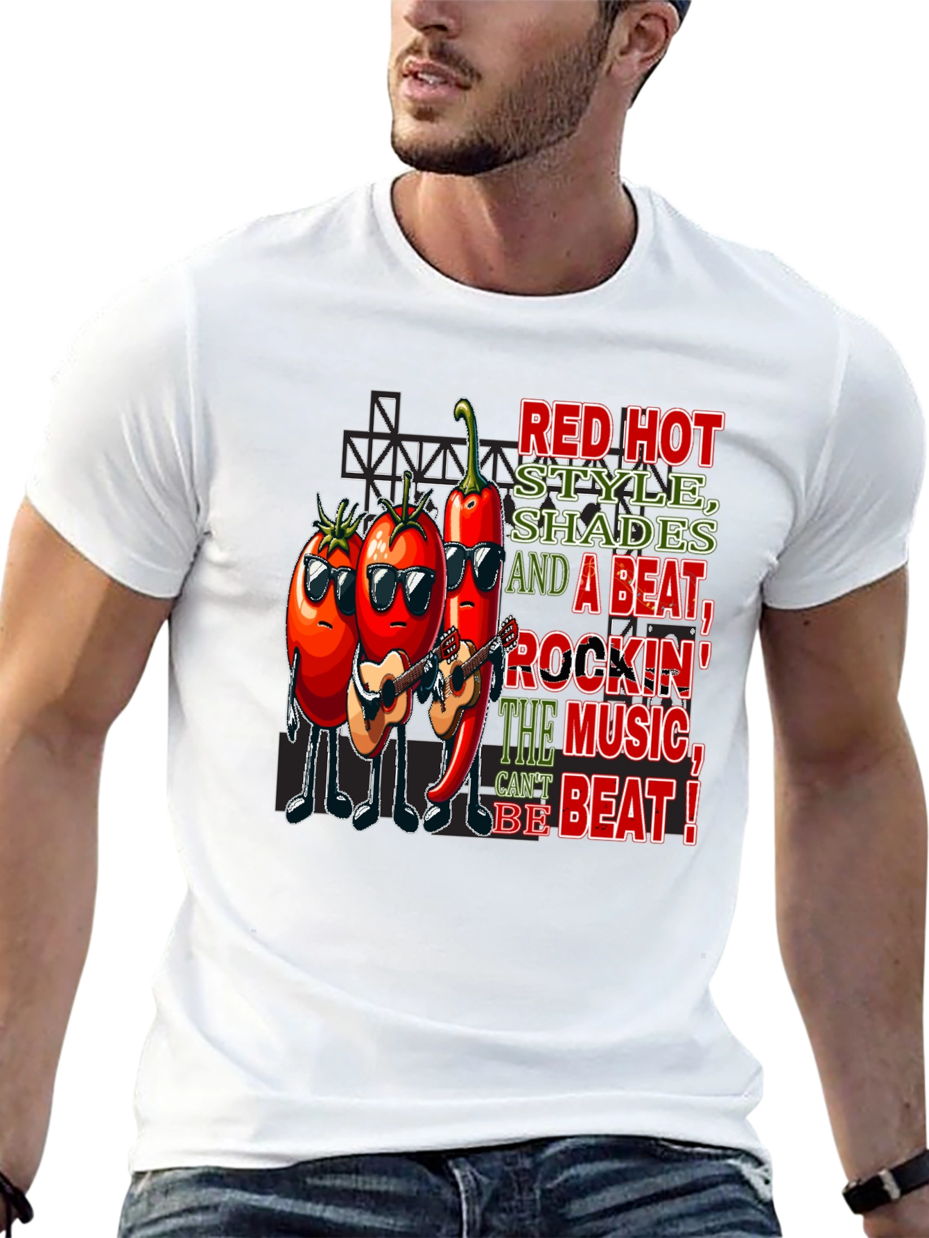 Red Hot Style Music Graphic T-Shirt