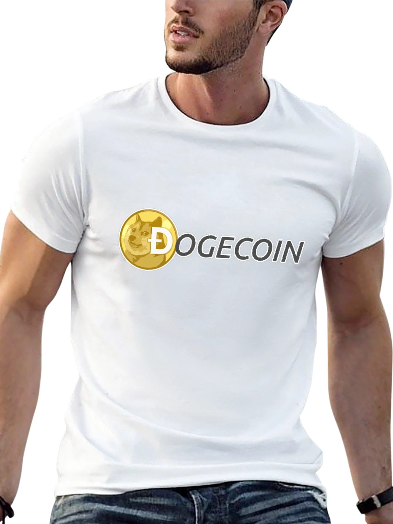 Dogecoin Crypto T-Shirt - Black Crew Neck Tee