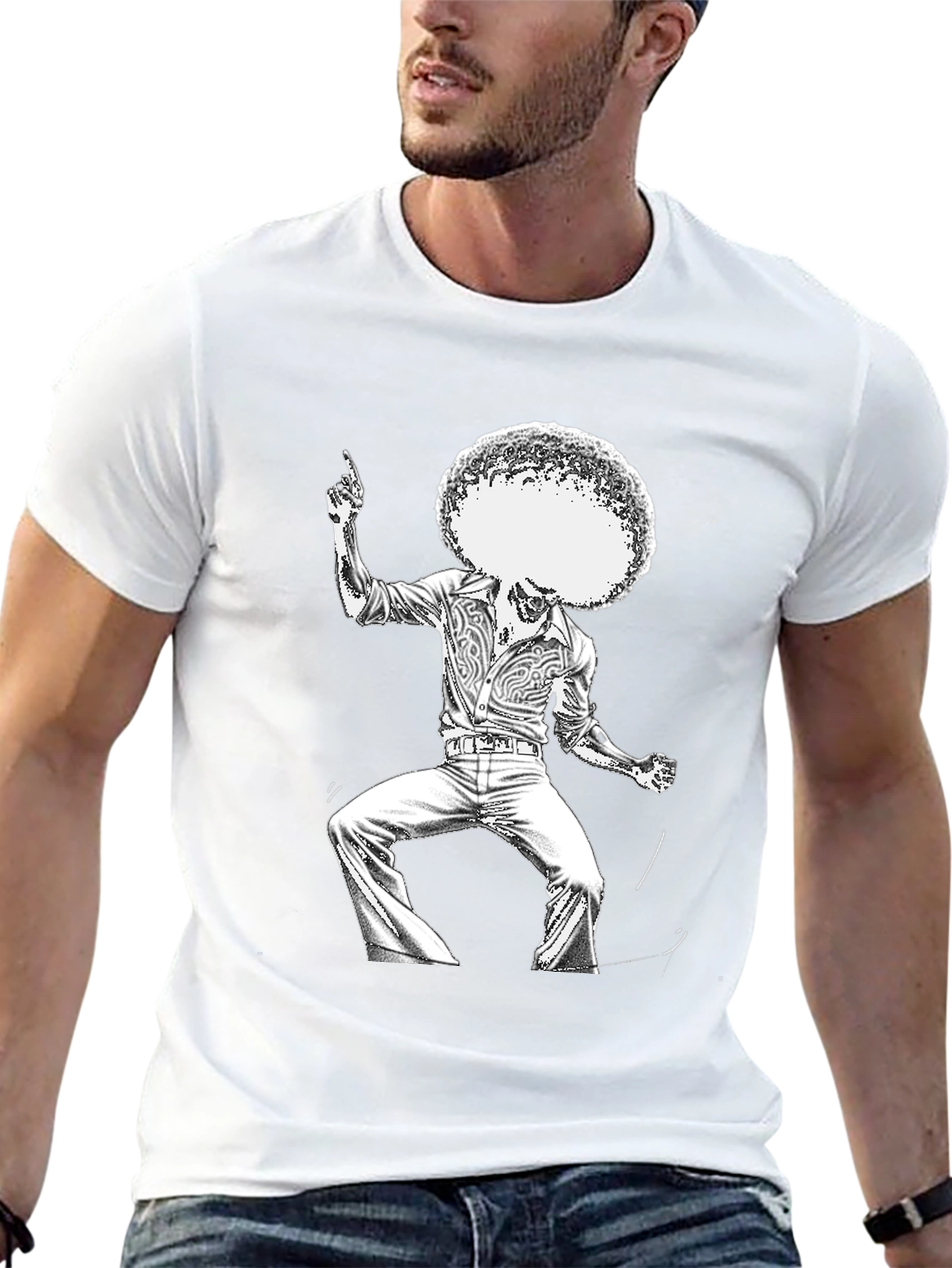 Retro Disco Dancer Black T-Shirt