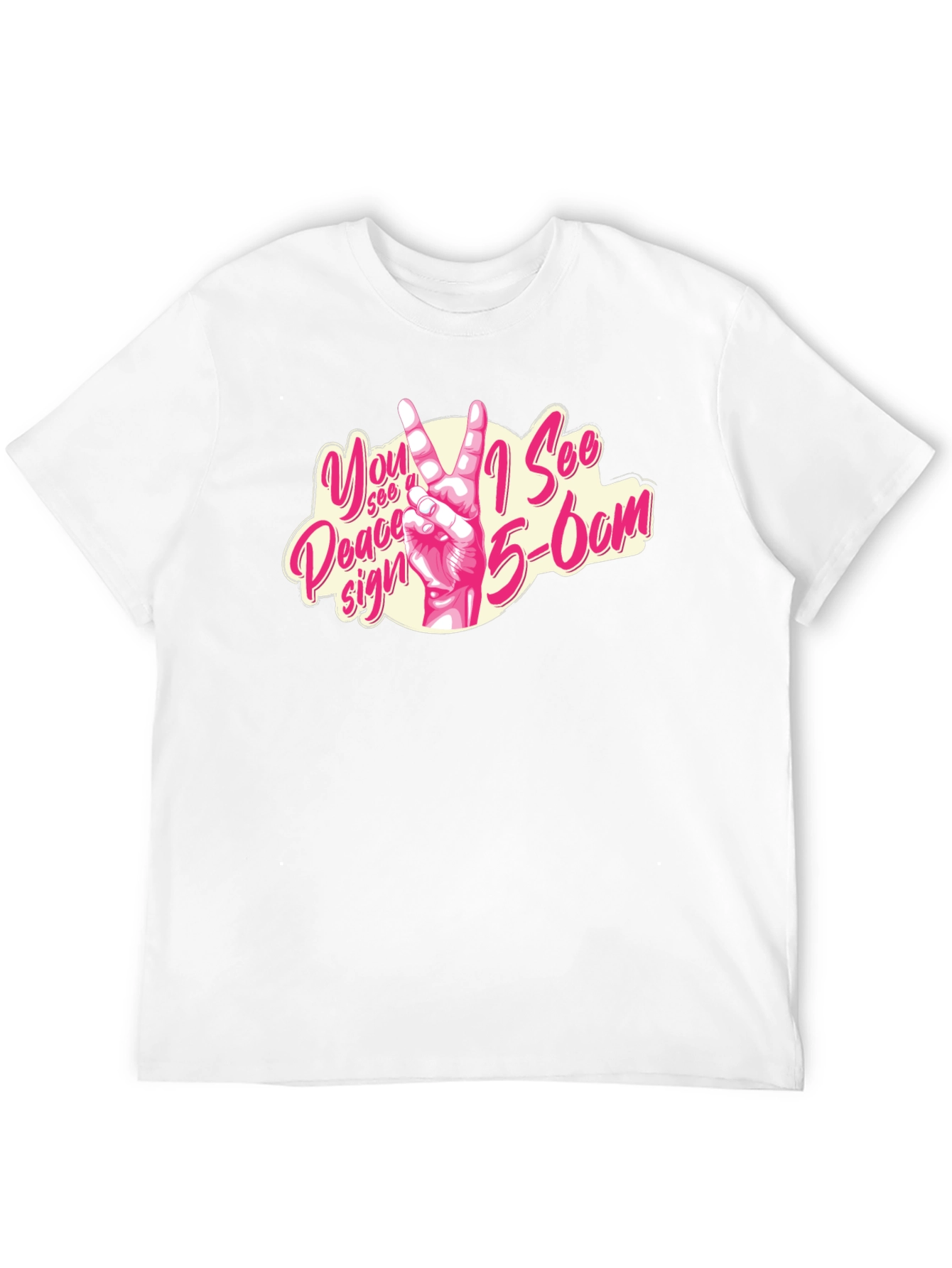 Peace Sign Graphic Tee - Black Cotton T-Shirt