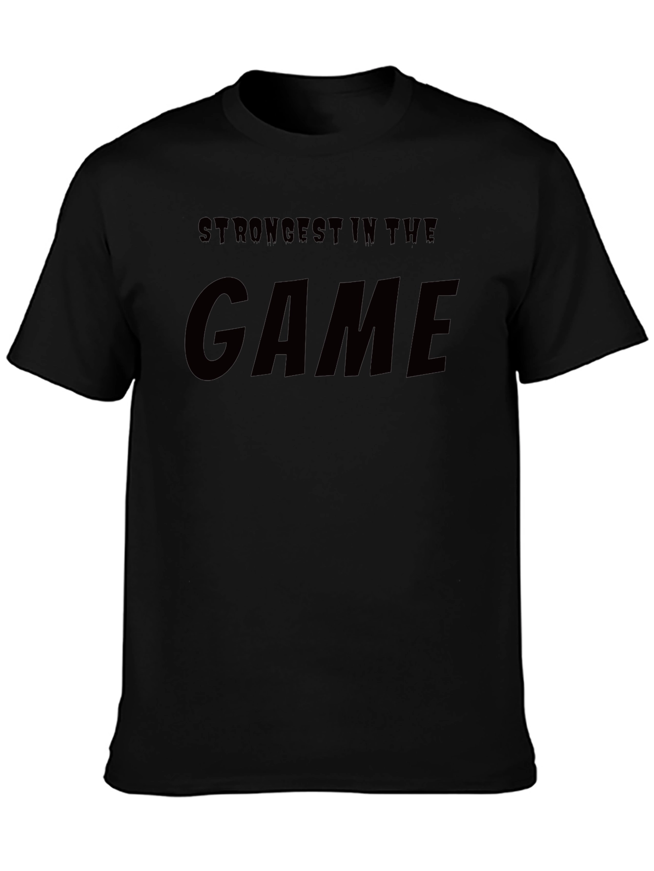 Strongest In The Game Black Graphic T-Shirt