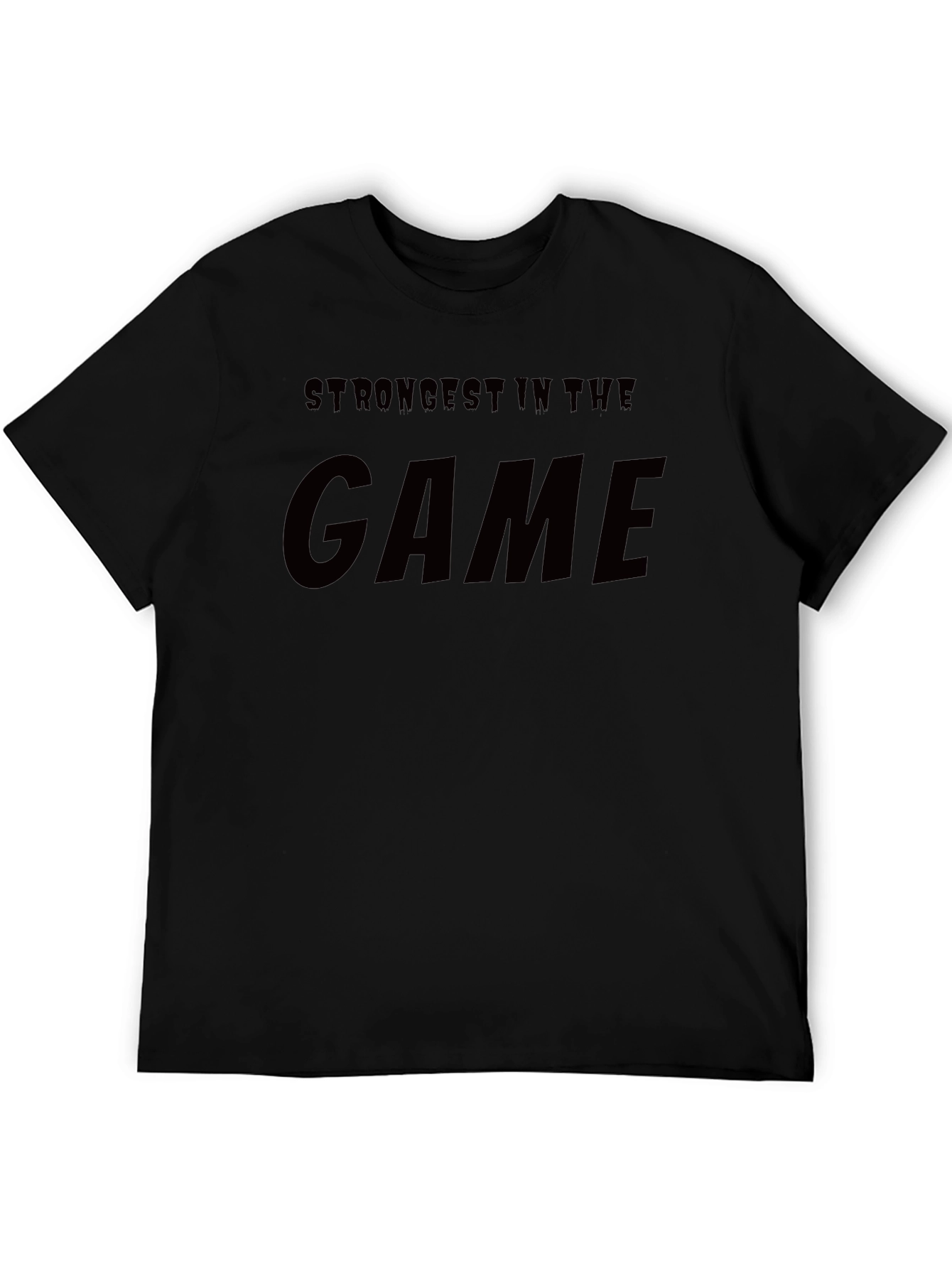 Strongest In The Game Black Graphic T-Shirt