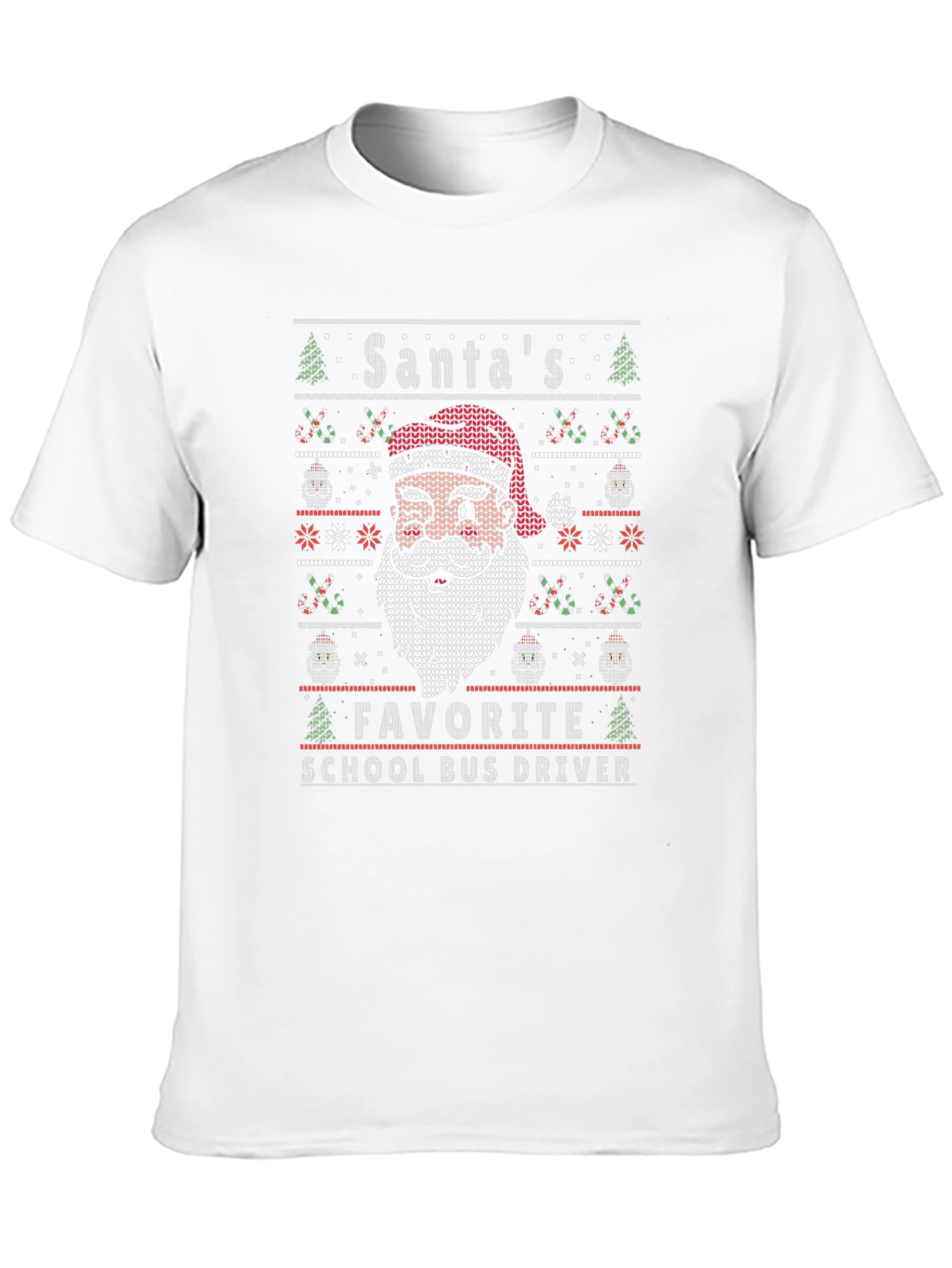 Santas Favorite School Bus Driver Ugly Christmas T-Shirt