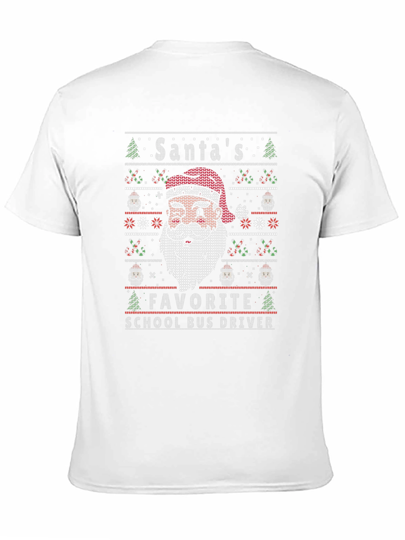 Santas Favorite School Bus Driver Ugly Christmas T-Shirt