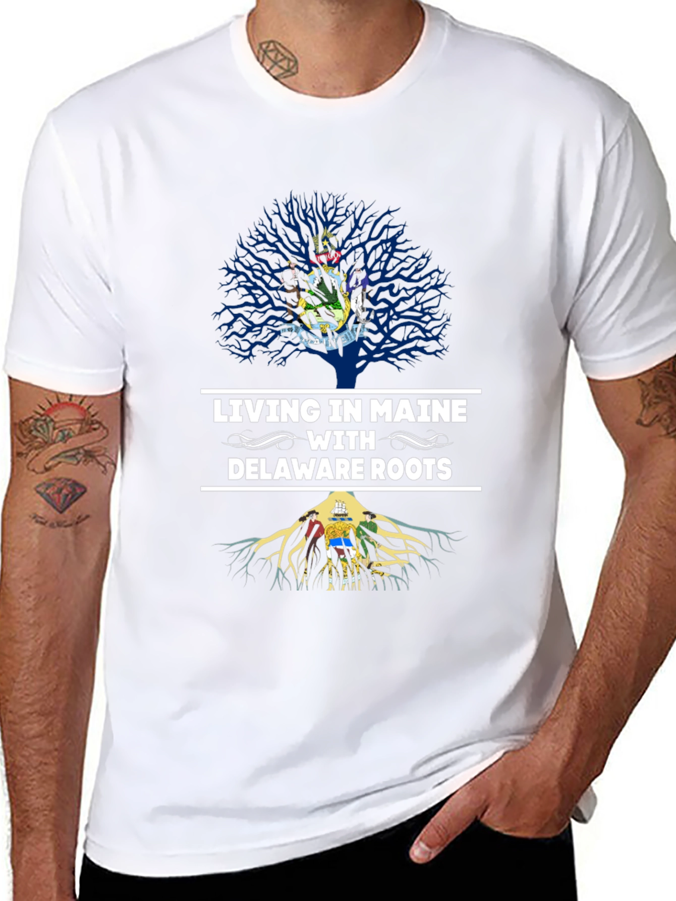 Living in Maine with Delaware Roots T-Shirt