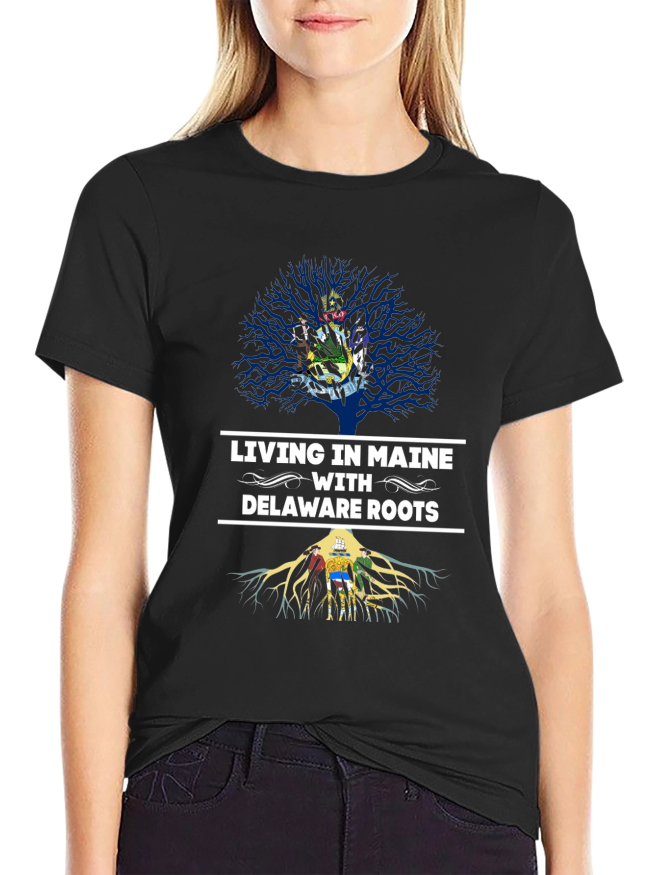 Living in Maine with Delaware Roots T-Shirt