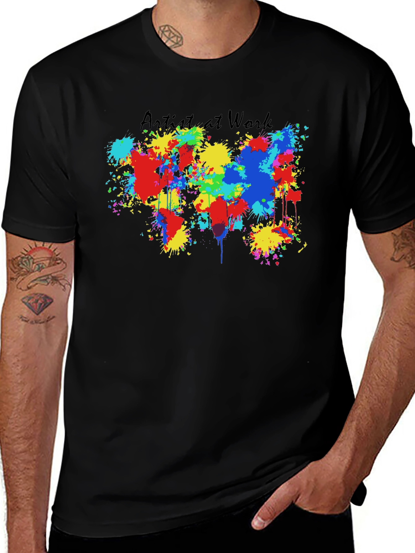 Artist at Work Splatter Paint Mens T-Shirt