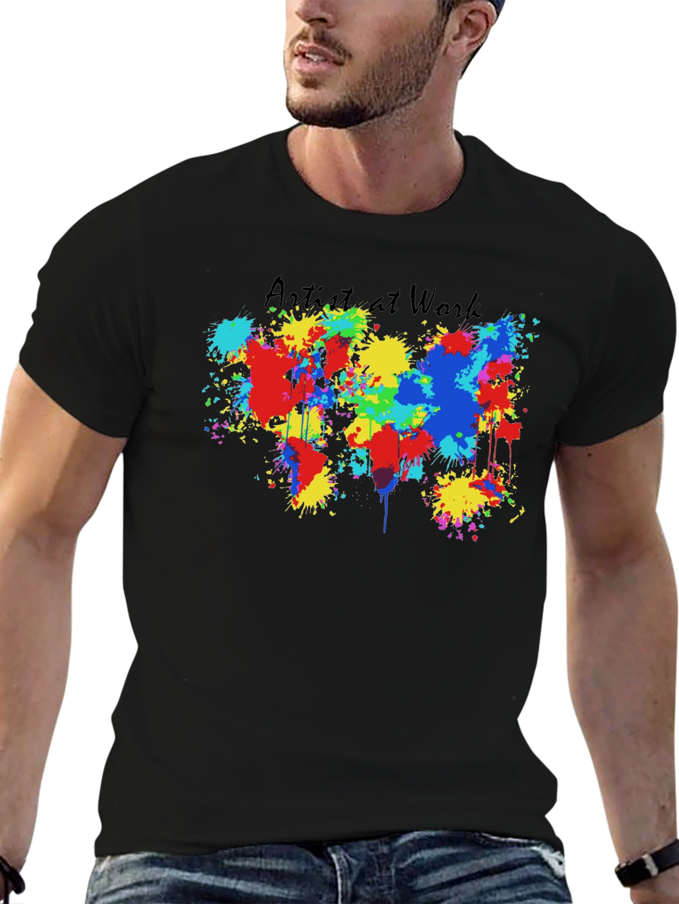 Artist at Work Splatter Paint Mens T-Shirt