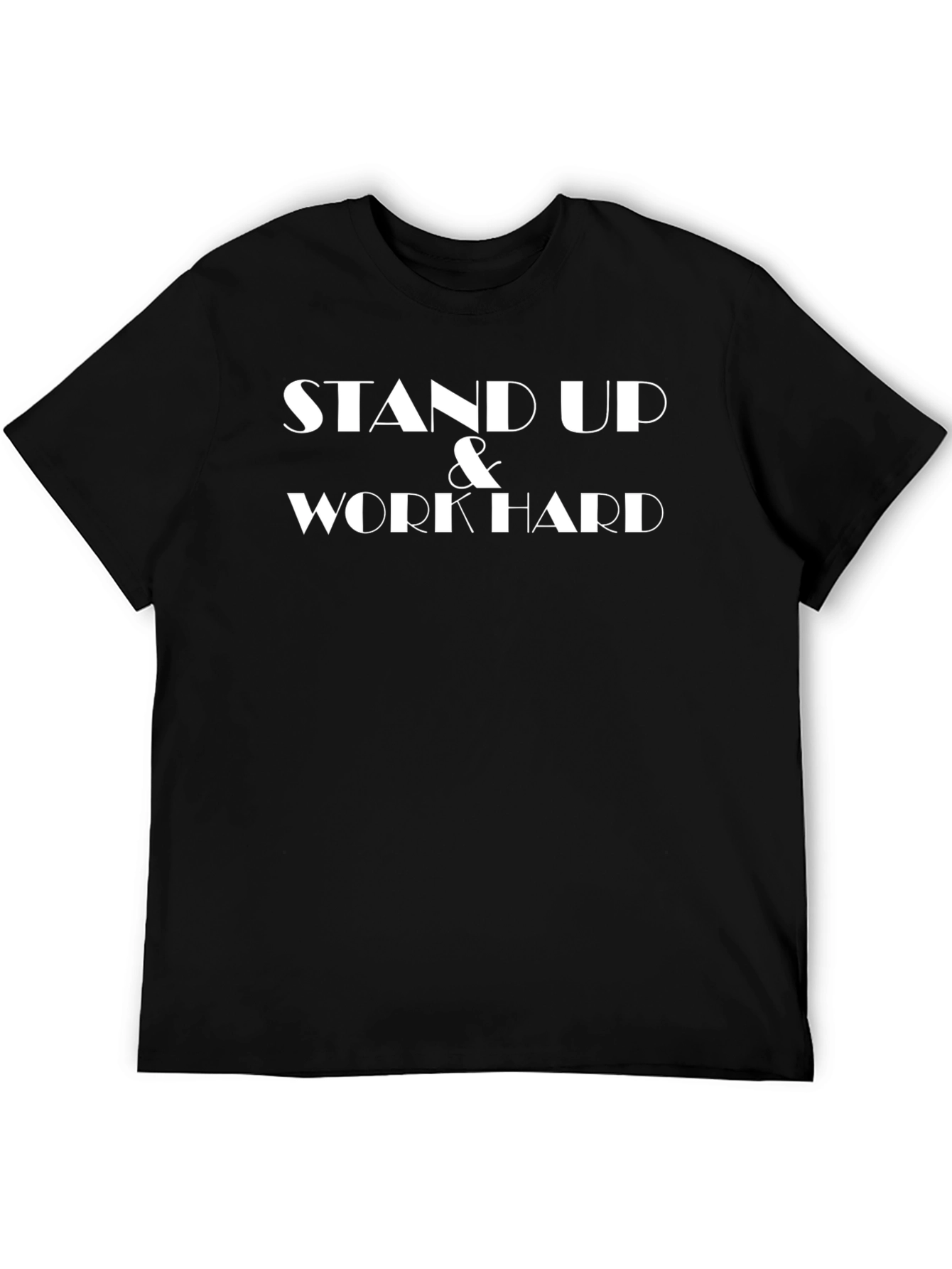 Stand Up & Work Hard Black Graphic Tee