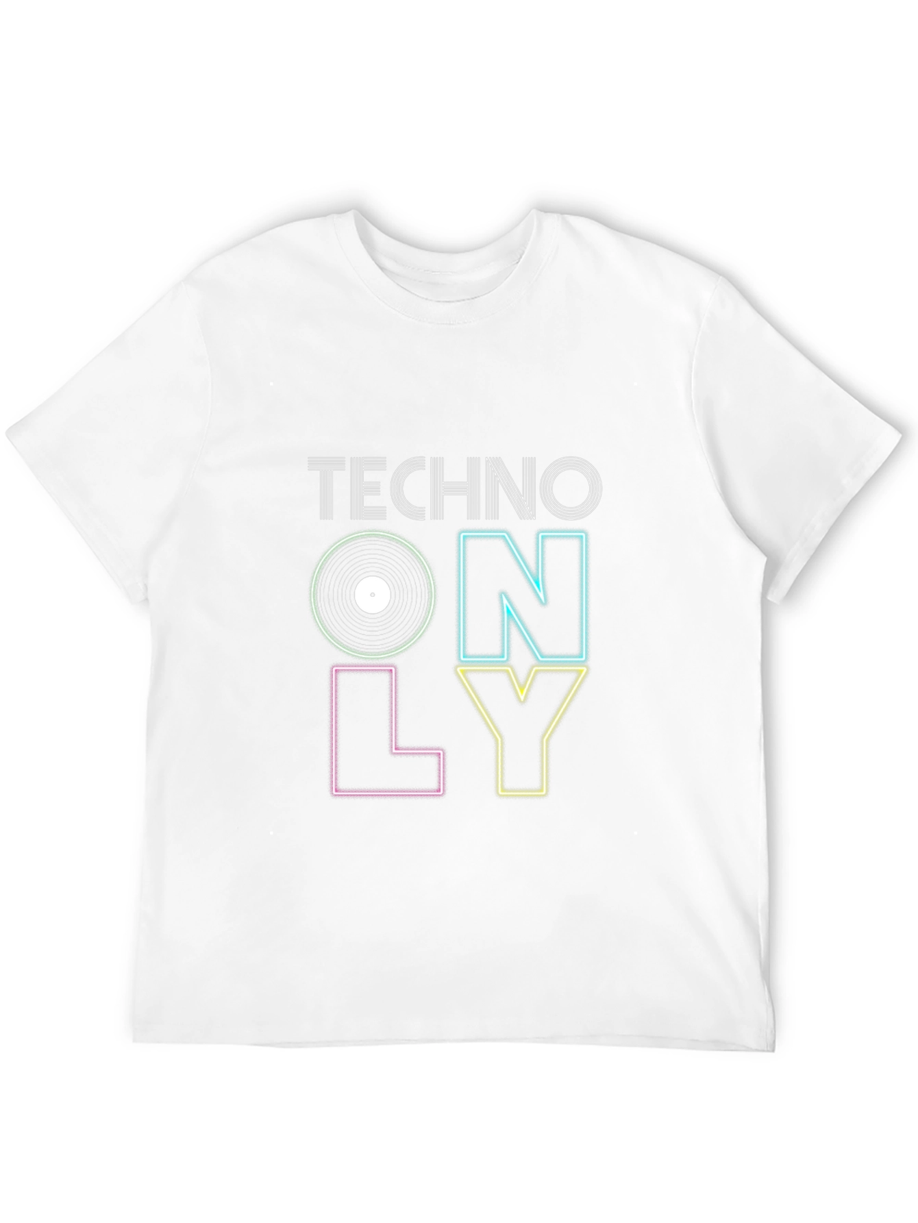 Techno Only Graphic Print Black T-Shirt