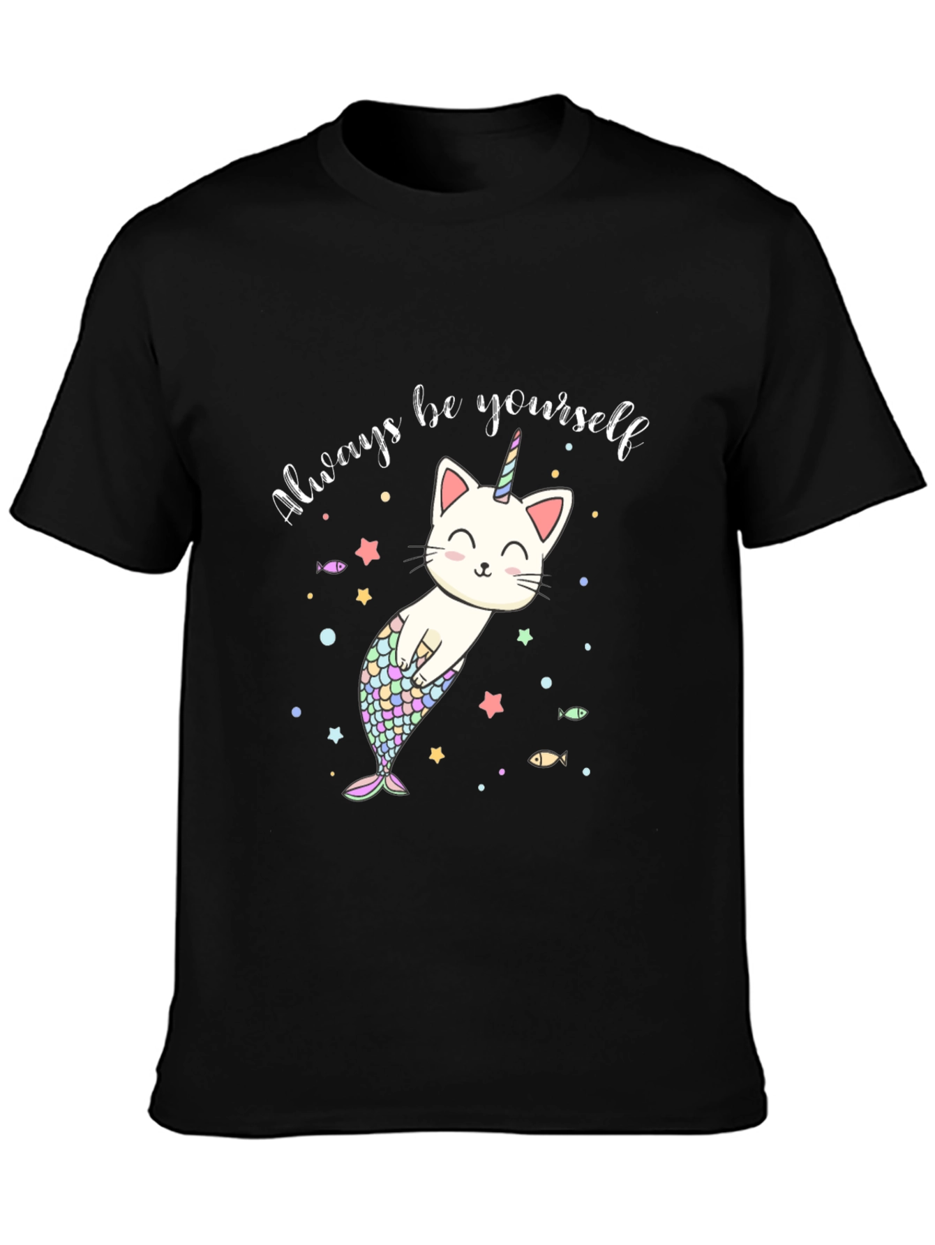 Unicorn Cat Mermaid Graphic T-Shirt