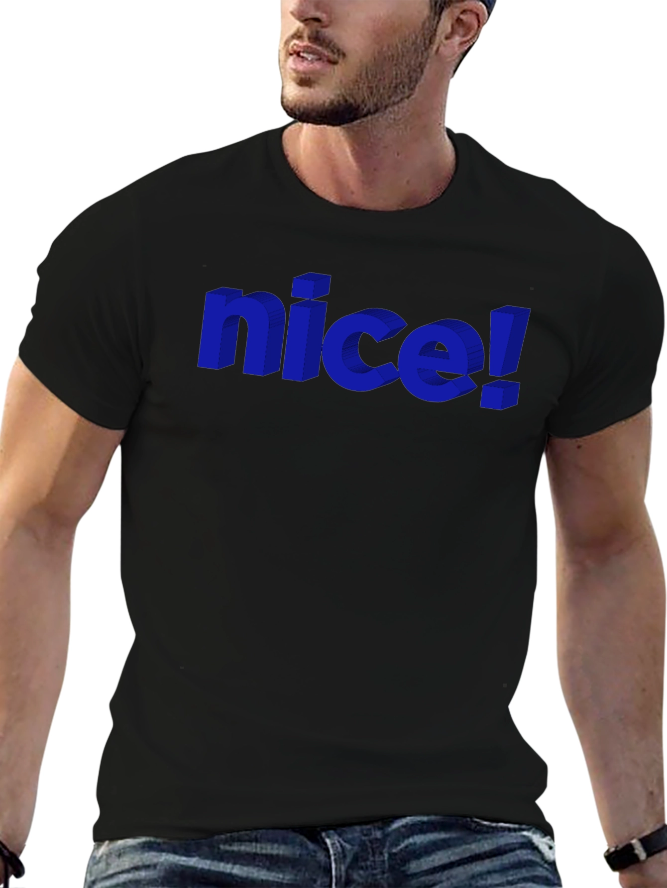 Nice! Graphic Tee - Stylish 3D Design