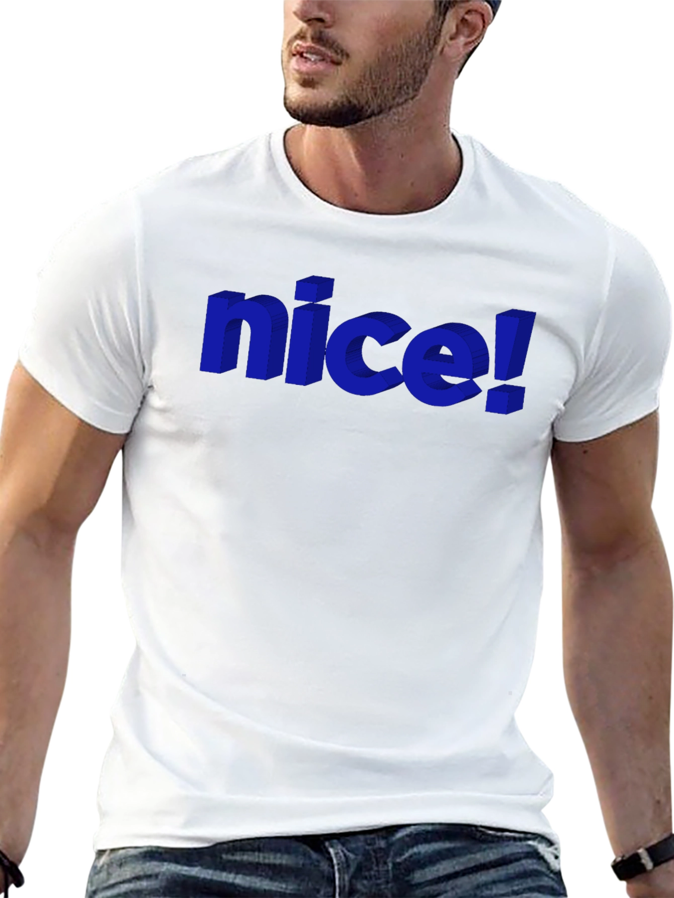 Nice! Graphic Tee - Stylish 3D Design