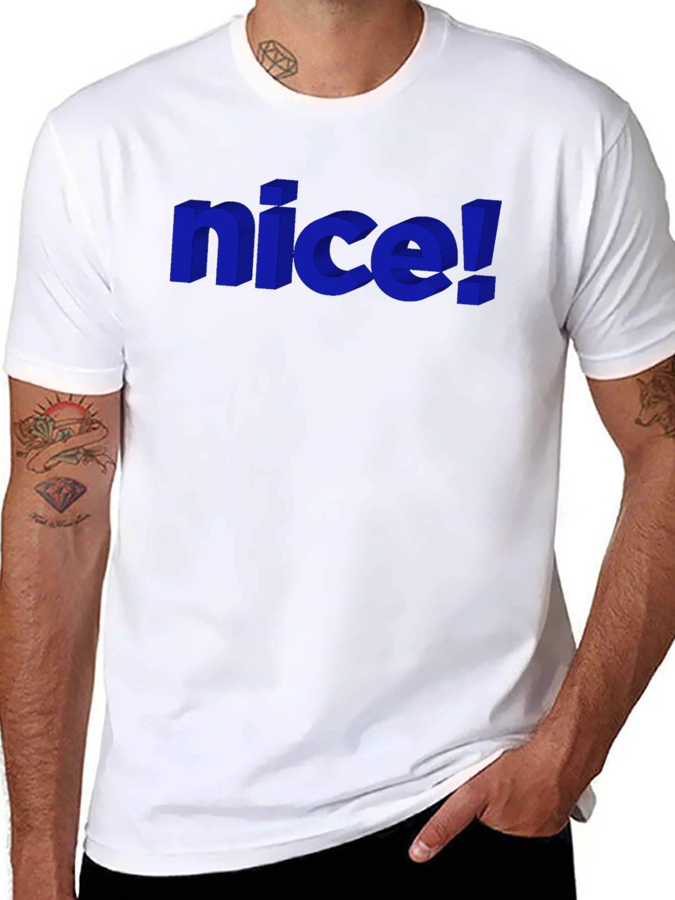 Nice! Graphic Tee - Stylish 3D Design