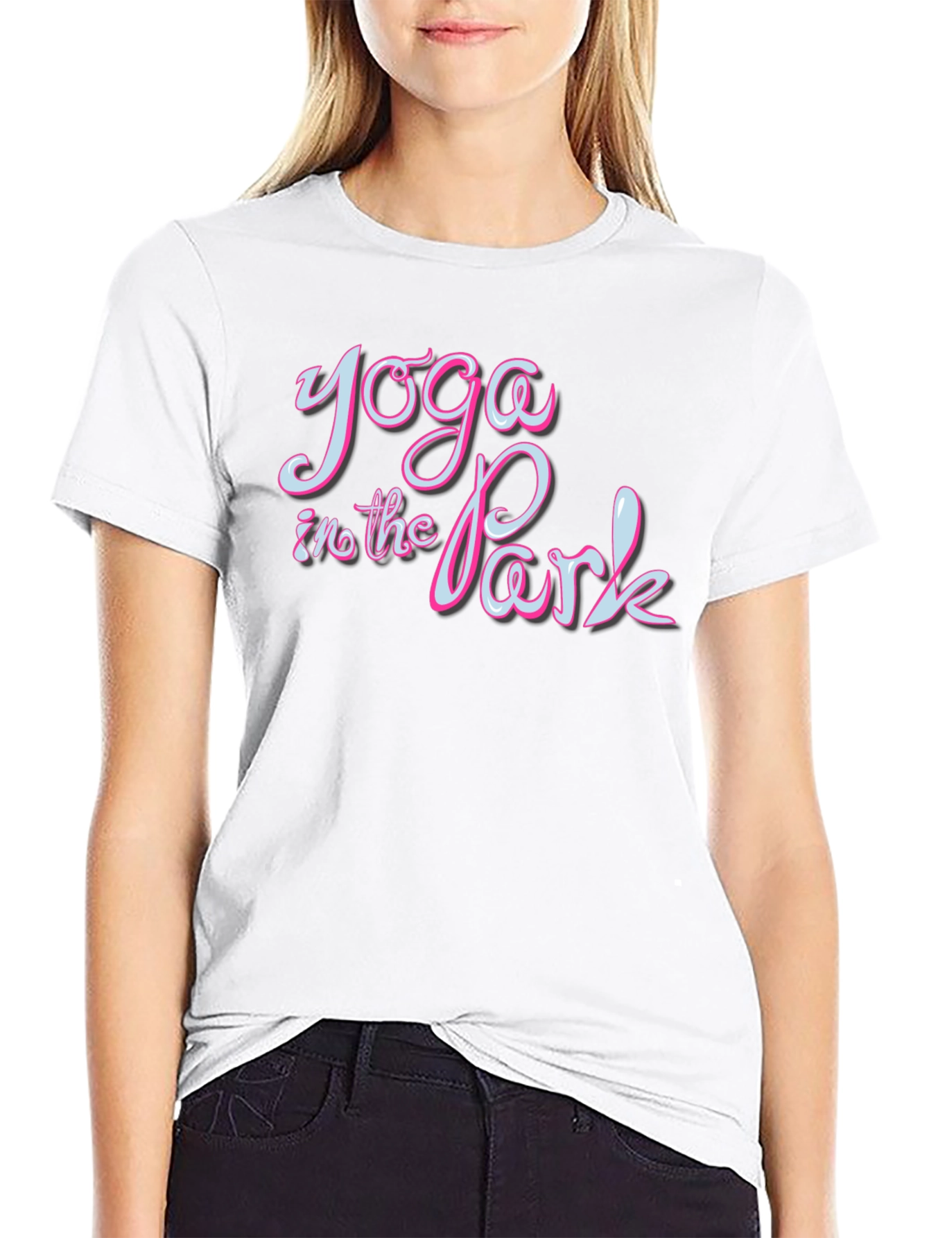 Yoga in the Park Black Graphic T-Shirt