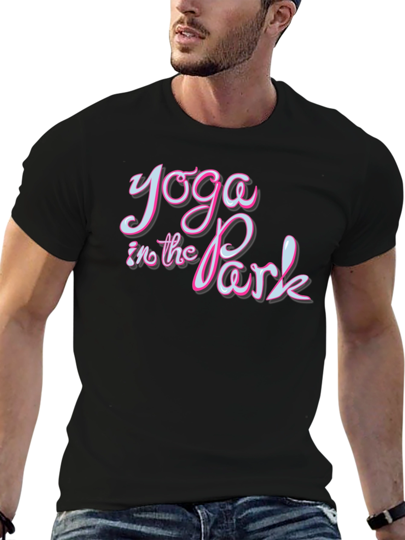 Yoga in the Park Black Graphic T-Shirt