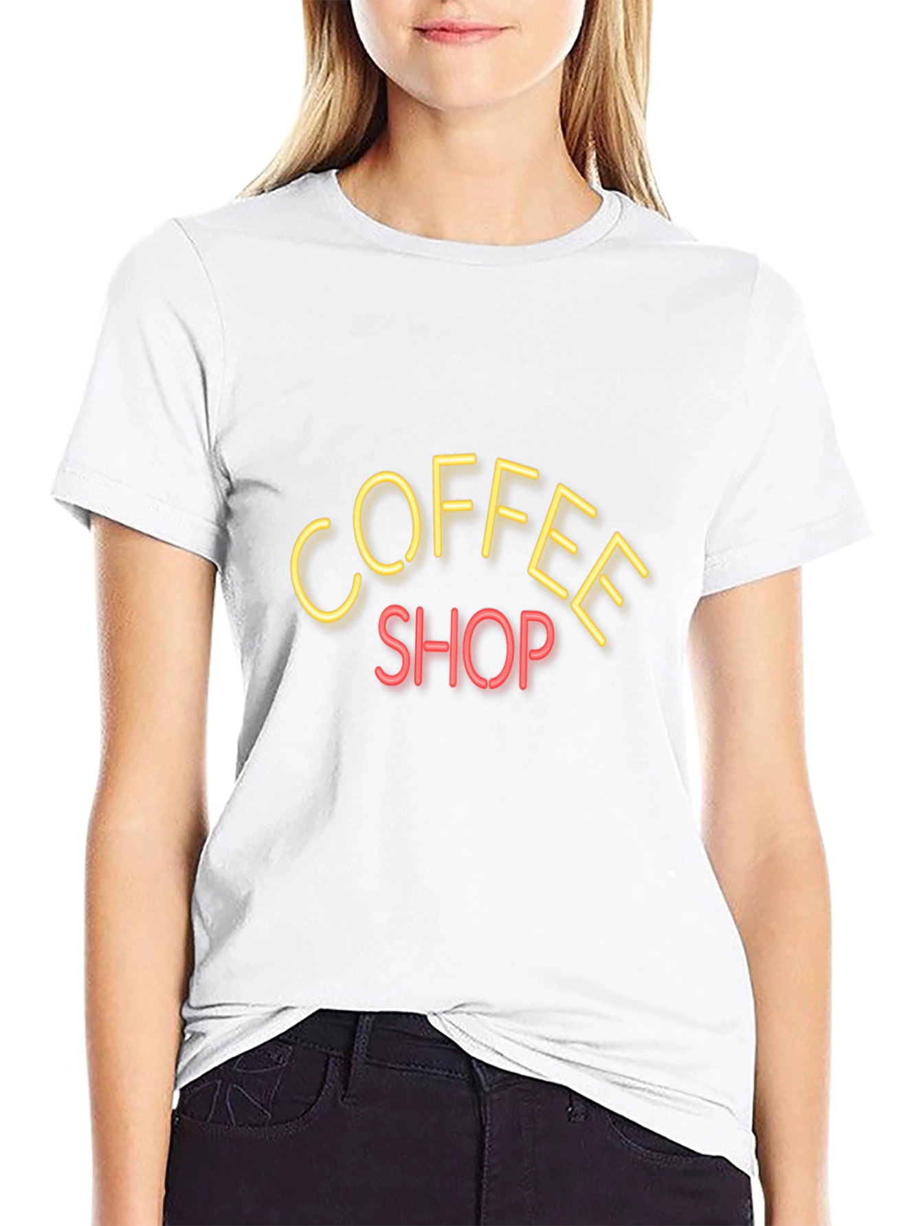 Coffee Shop Neon Sign Graphic Tee