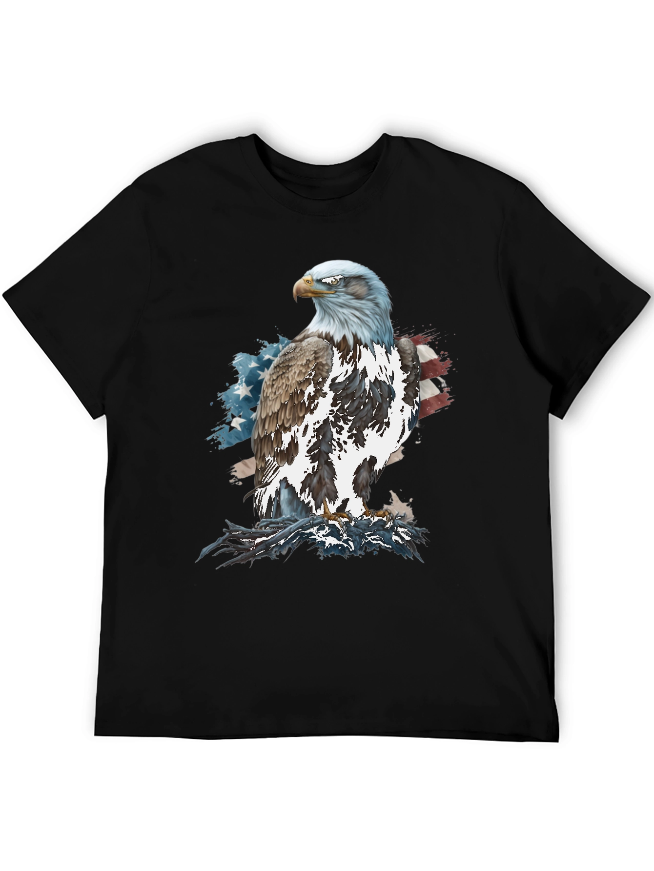 Bald Eagle American Flag Graphic T-Shirt