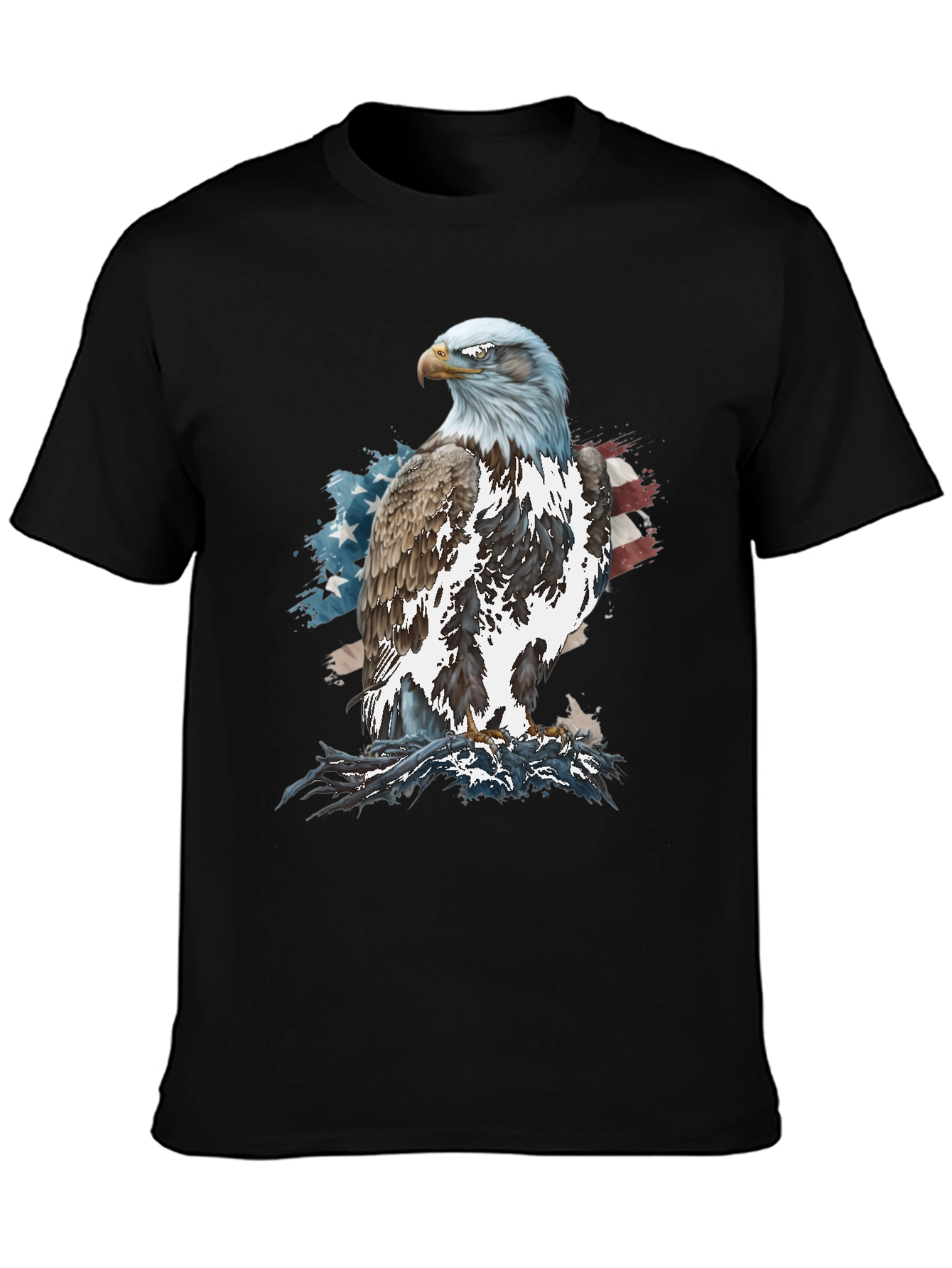 Bald Eagle American Flag Graphic T-Shirt