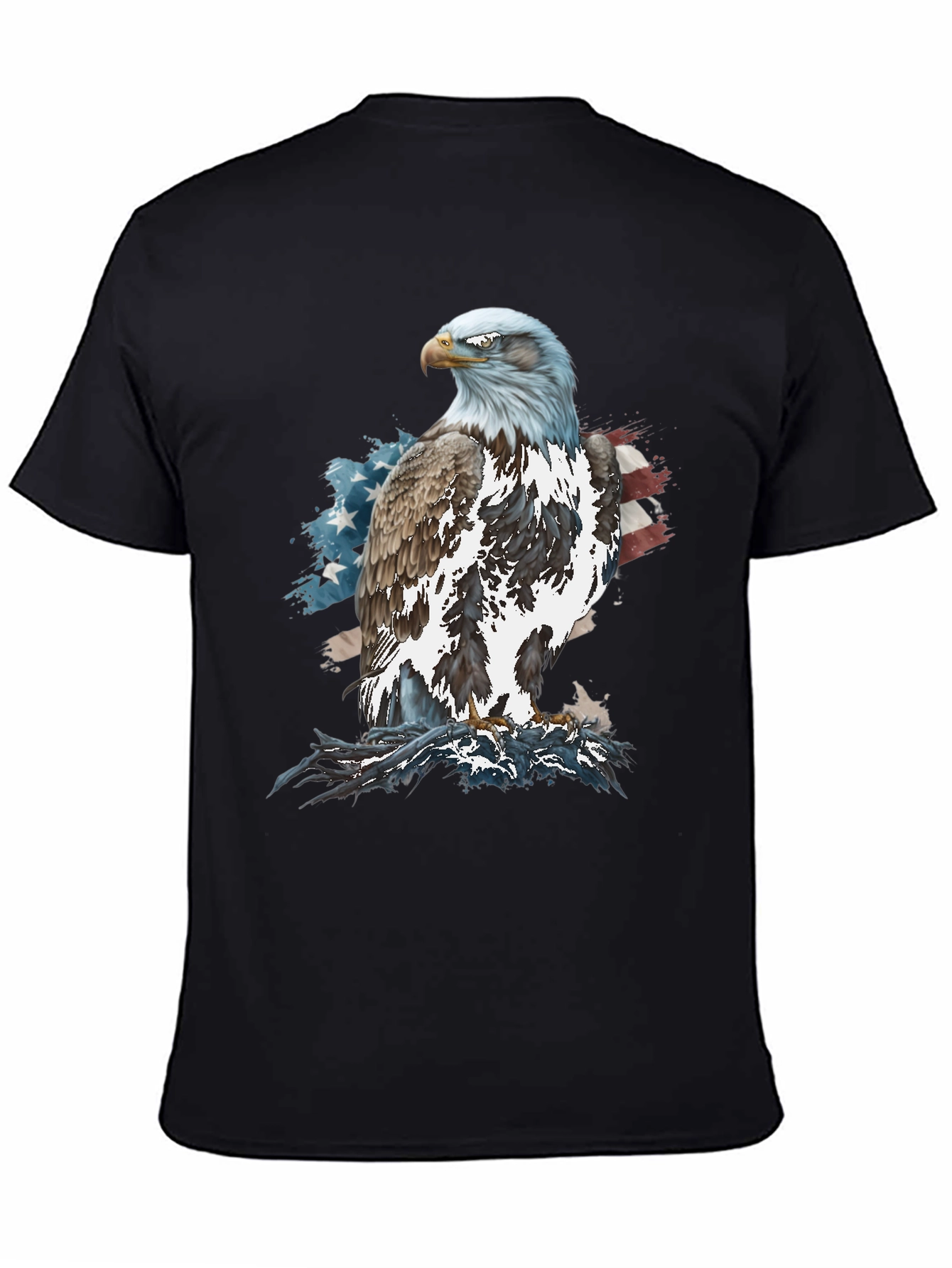 Bald Eagle American Flag Graphic T-Shirt