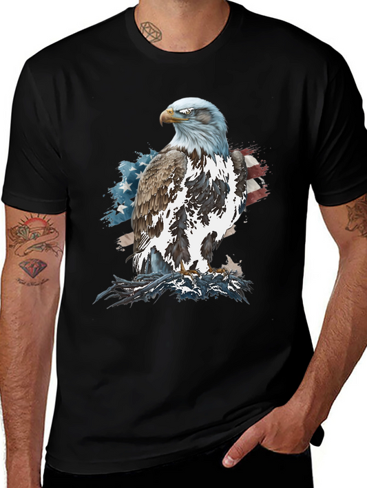 Bald Eagle American Flag Graphic T-Shirt