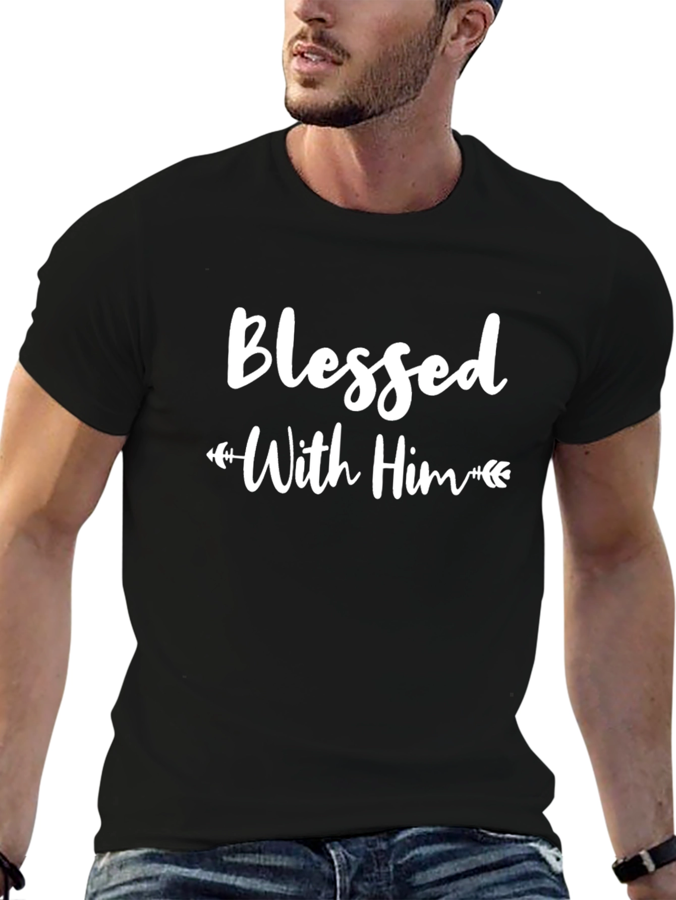 Blessed With Him Black T-Shirt